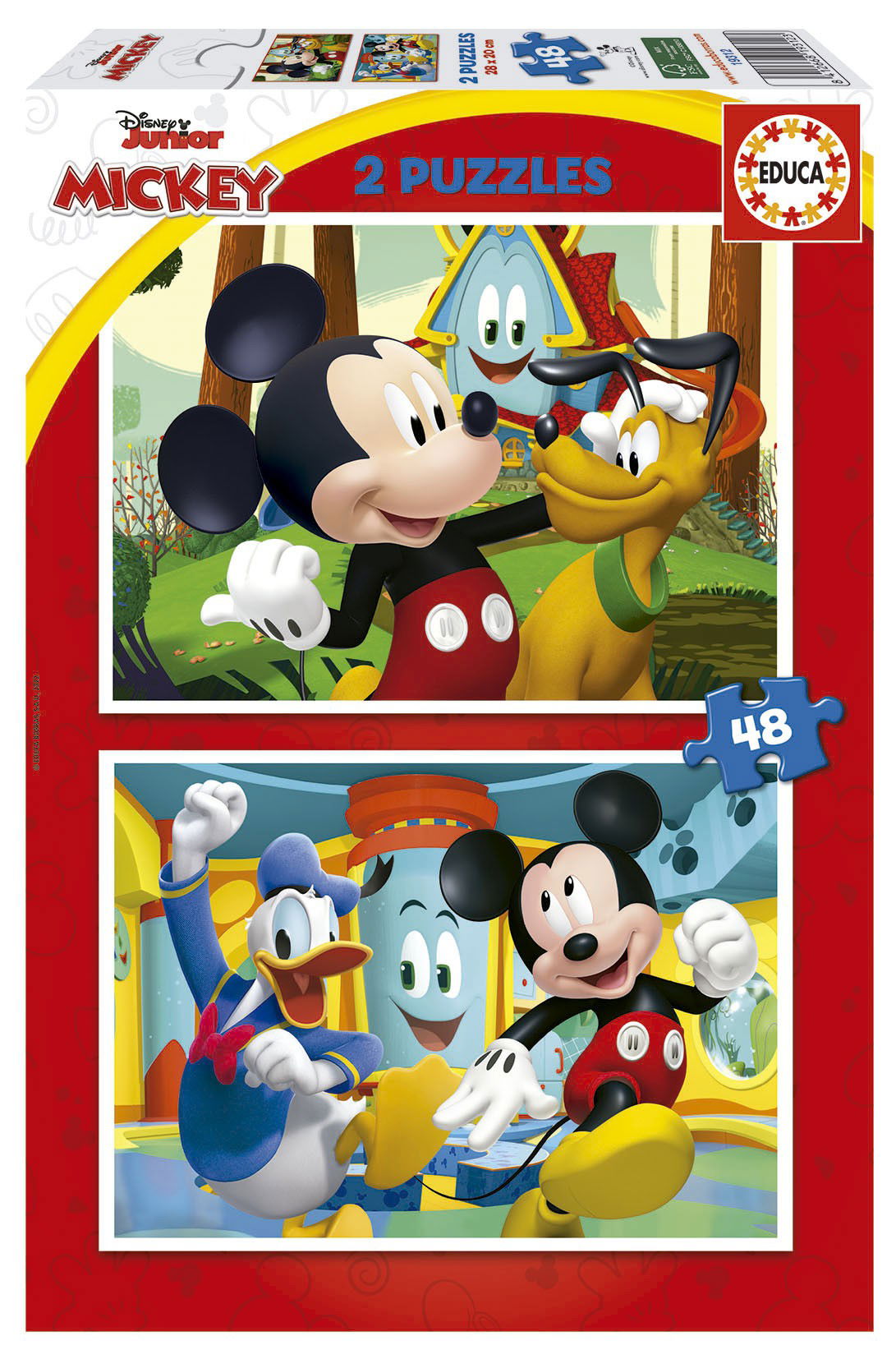 2 dėlionės MICKEY MOUSE FUN HOUSE, 4-6 metų, 2x48 dalių