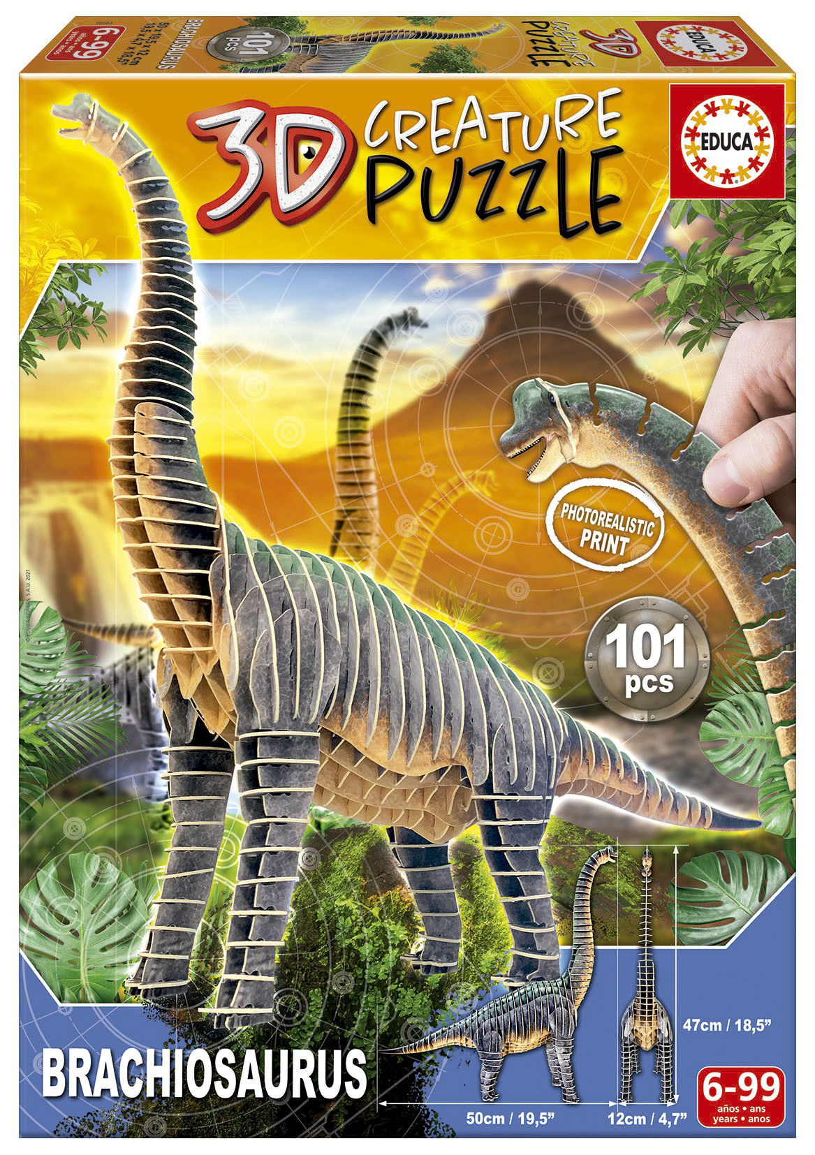 3D dėlionė BRACHIOSAURUS, 6-99 metų