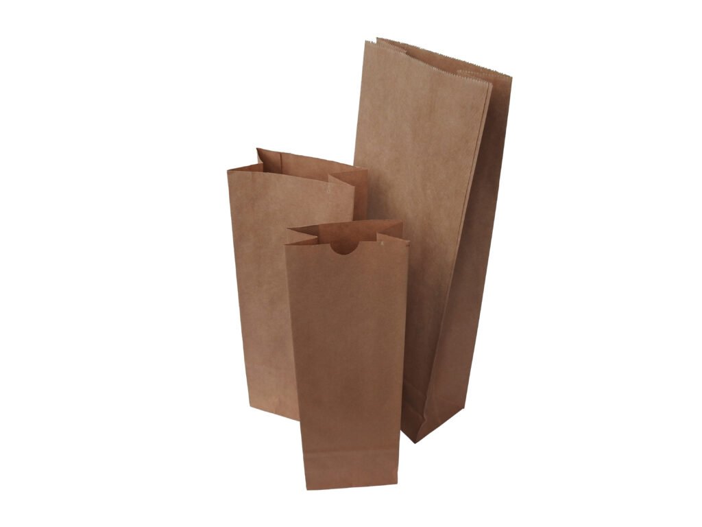 Maži popieriniai maišeliai 85 x 50 x 260 mm rudi, 500 g, 100 vnt.