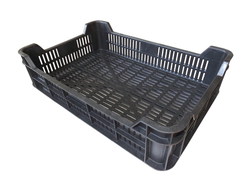 Plastikinė dėžė, juoda, 400 x 600 x 150 mm, 1 vnt.