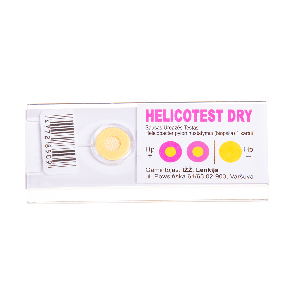 HELICOTEST DRY, testas H.Pylori diagnostikai iš bioptato