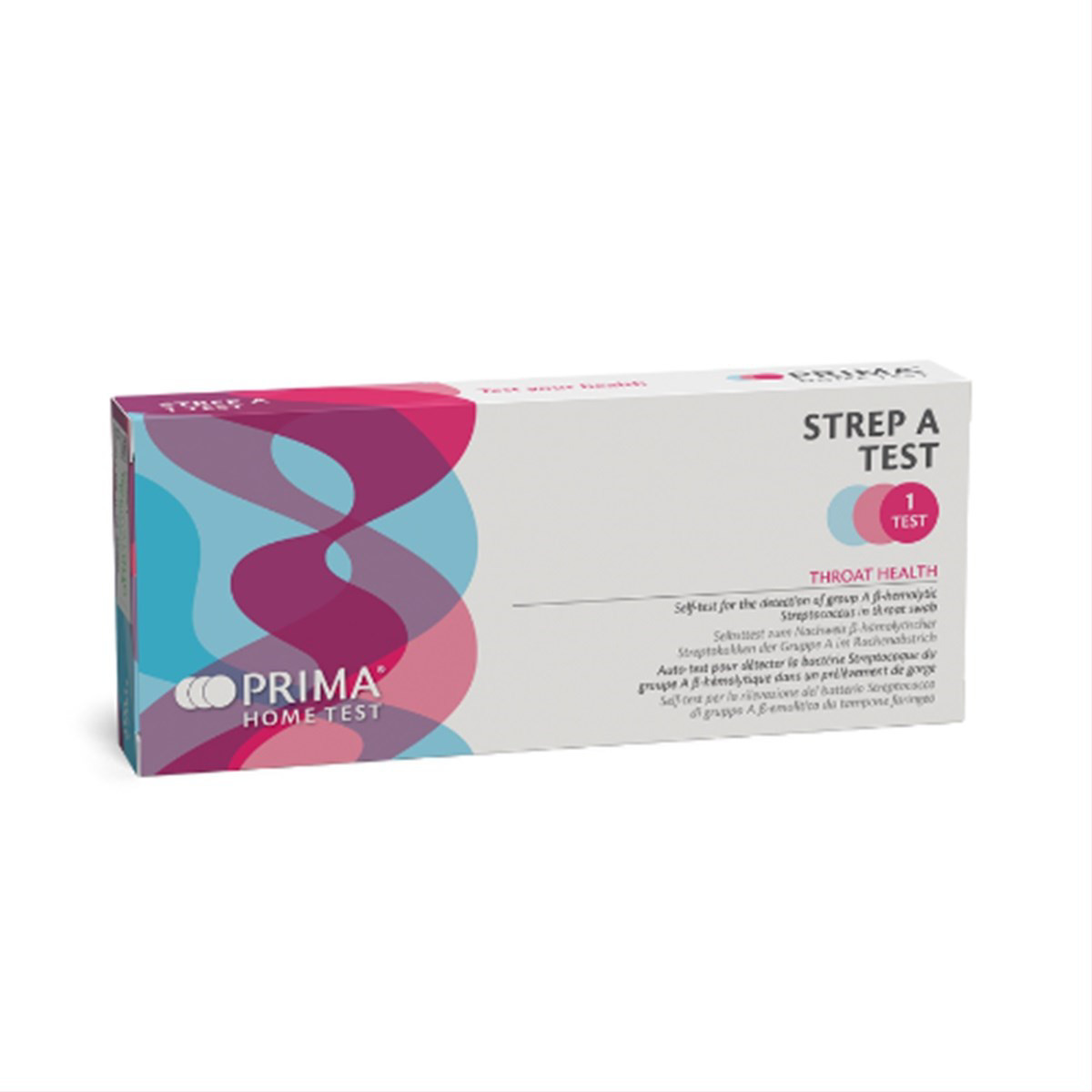 PRIMA STREP, A streptokokų aptikimo gerklės tepinėlyje savikontrolės testas, 1 vnt.