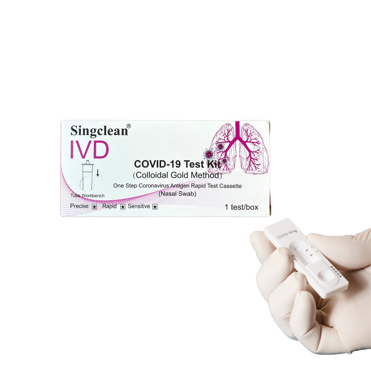 SINGCLEAN, Covid-19 (SARS-CoV-2) testas, antigeno greitasis iš nosies, 1 vnt.