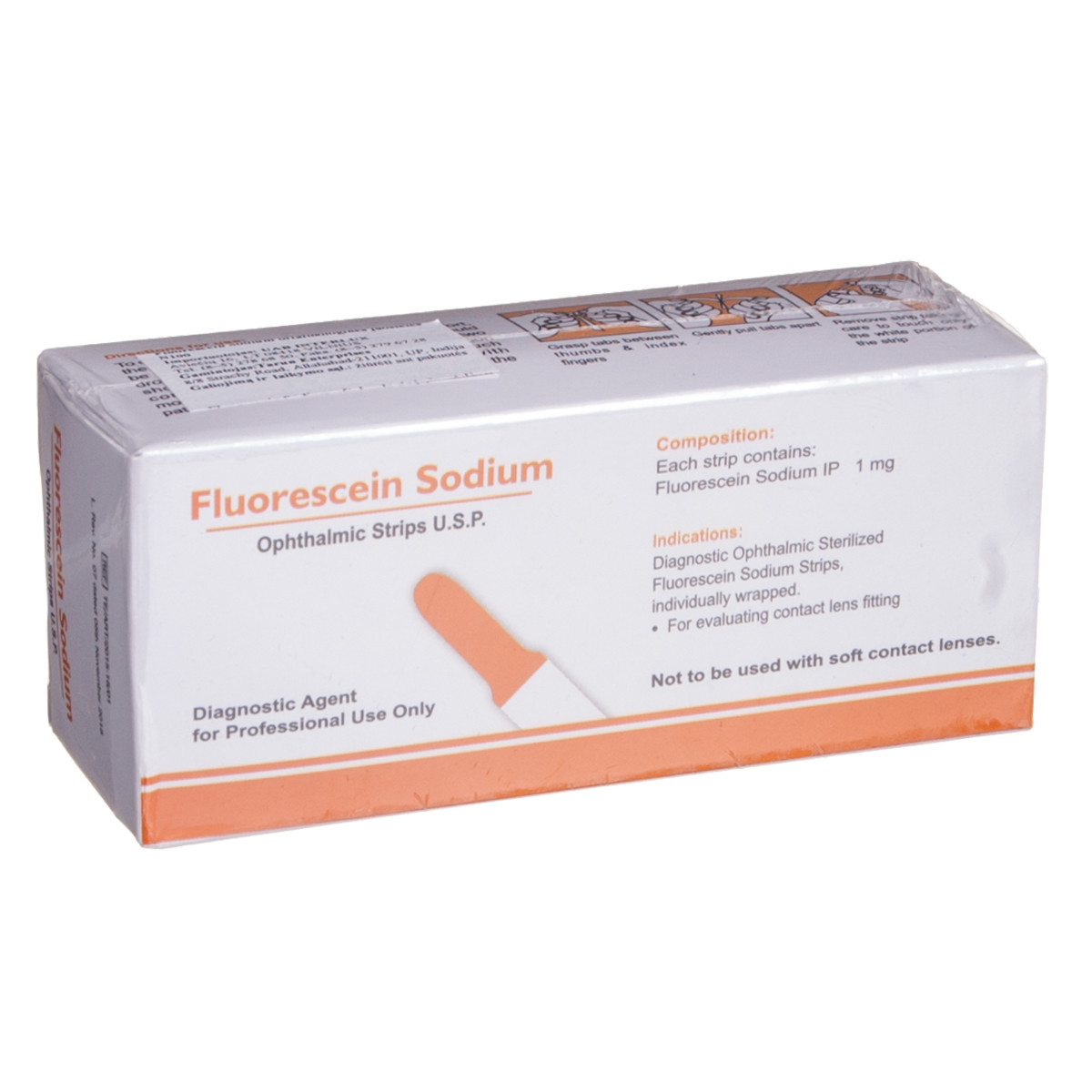 FLUORESCEIN-TEST STRIPS, diagnostinis testas, 100 vnt.
