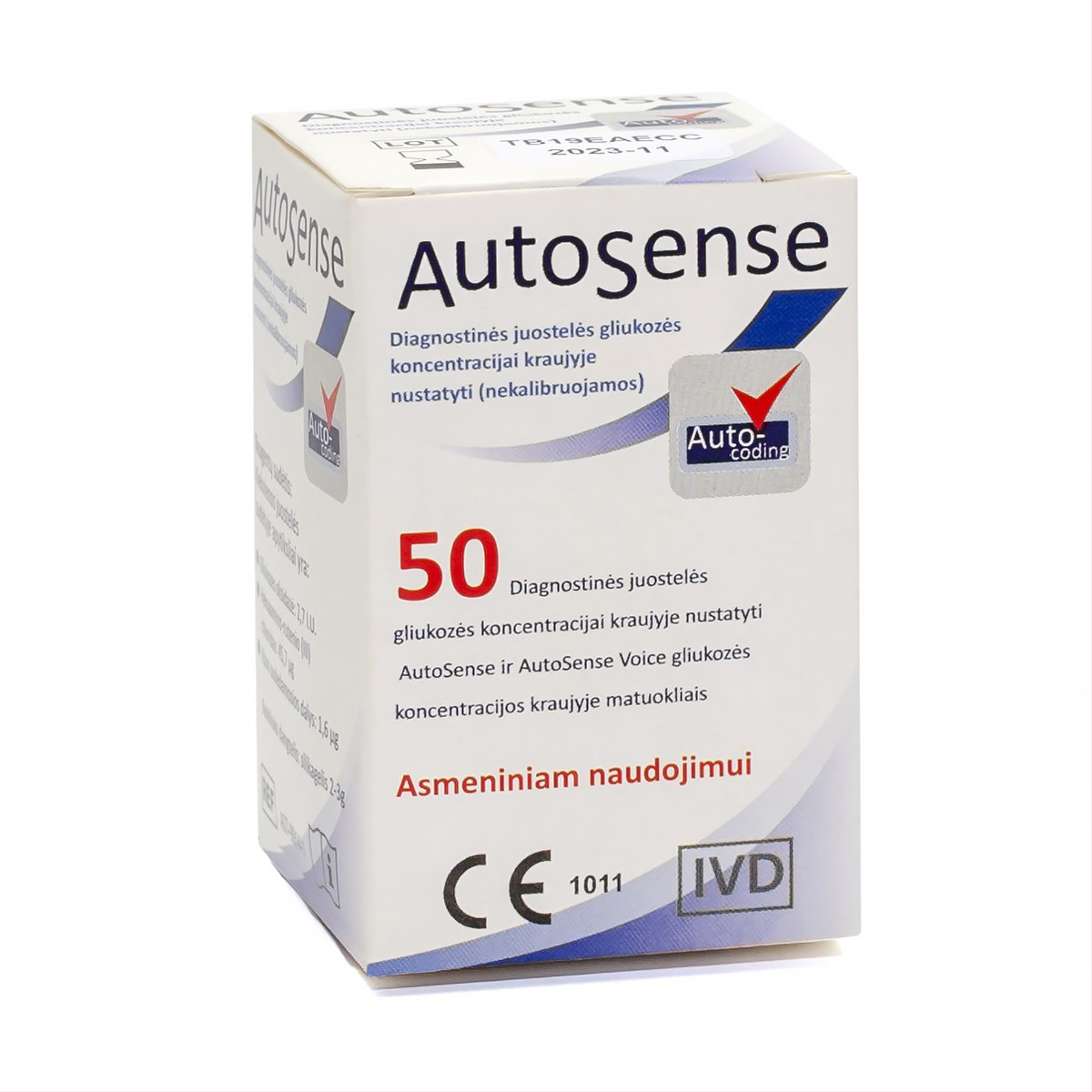 AUTOSENSE VOICE, diagnostinės juostelės,  50 vnt.