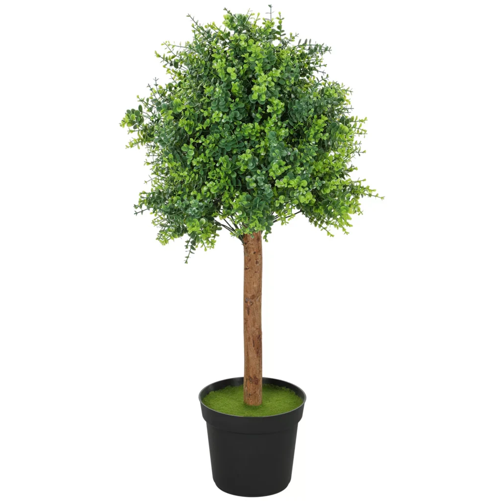 HOMCOM Dirbtinis buksmedis 90cm Dirbtinis augalas, Plastikinis dirbtinis augalas vazone, skirtas svetainei