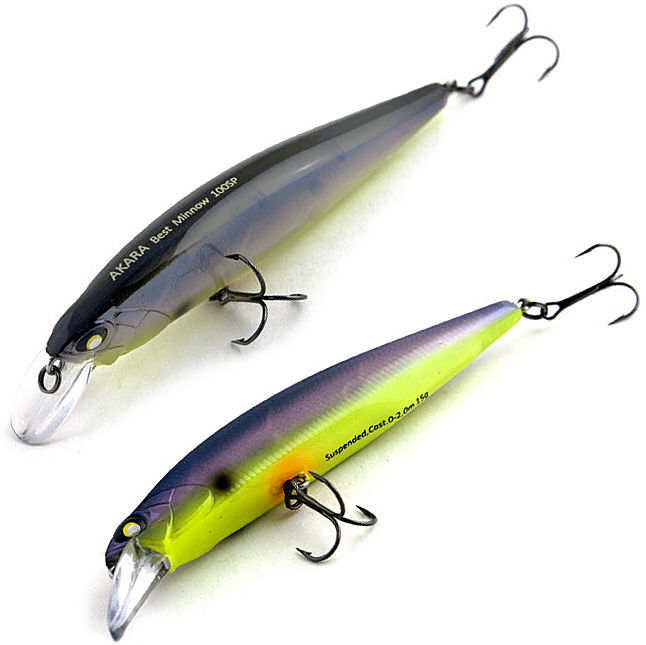 Vobleris AKARA Best Minnow BM100SP, Spalva A79, Svoris 15 g, Plūdrus