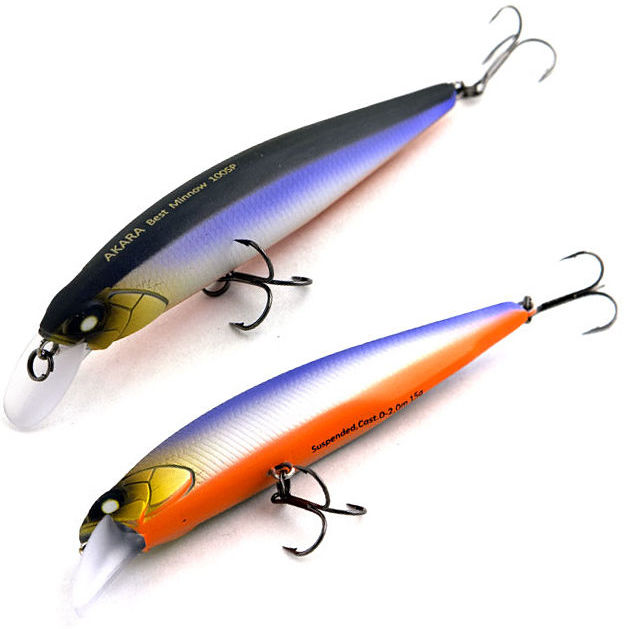 Vobleris AKARA Best Minnow BM100SP, Spalva A80, Svoris 15 g, Plūdrus