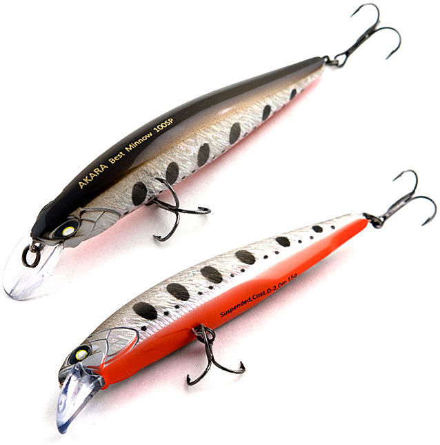 Vobleris AKARA Best Minnow BM100SP, Spalva A88, Svoris 15 g, Plūdrus