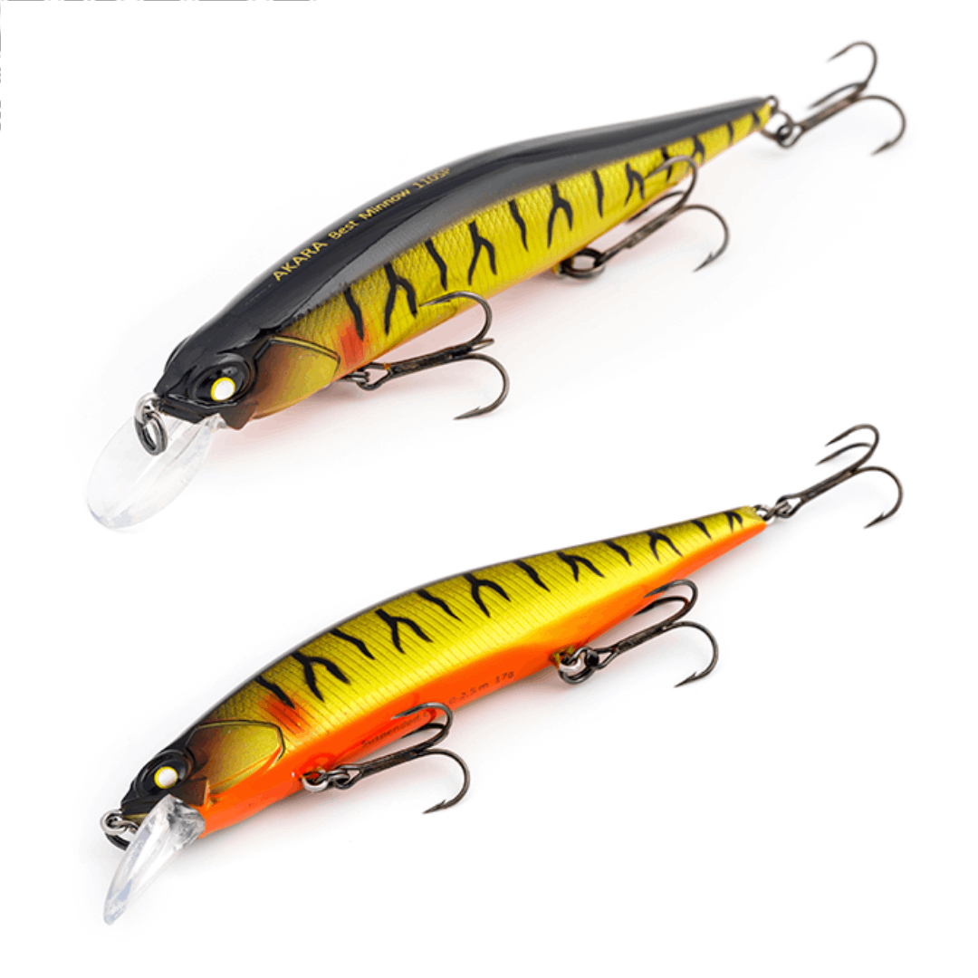 Vobleris AKARA Best Minnow BM100SP, Spalva A108, Svoris 15 g, Plūdrus