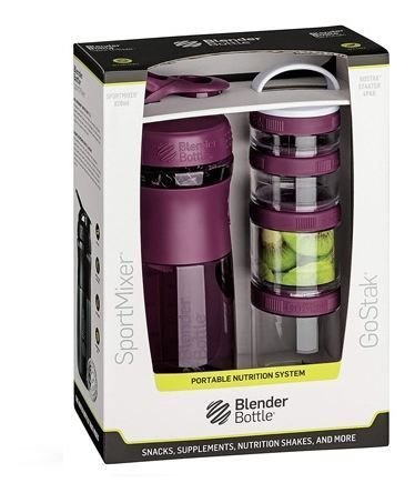 Blender Bottle Pack Sportmixer 820 ml + Go Stack Starter 4 Pak - Rožinė spalva