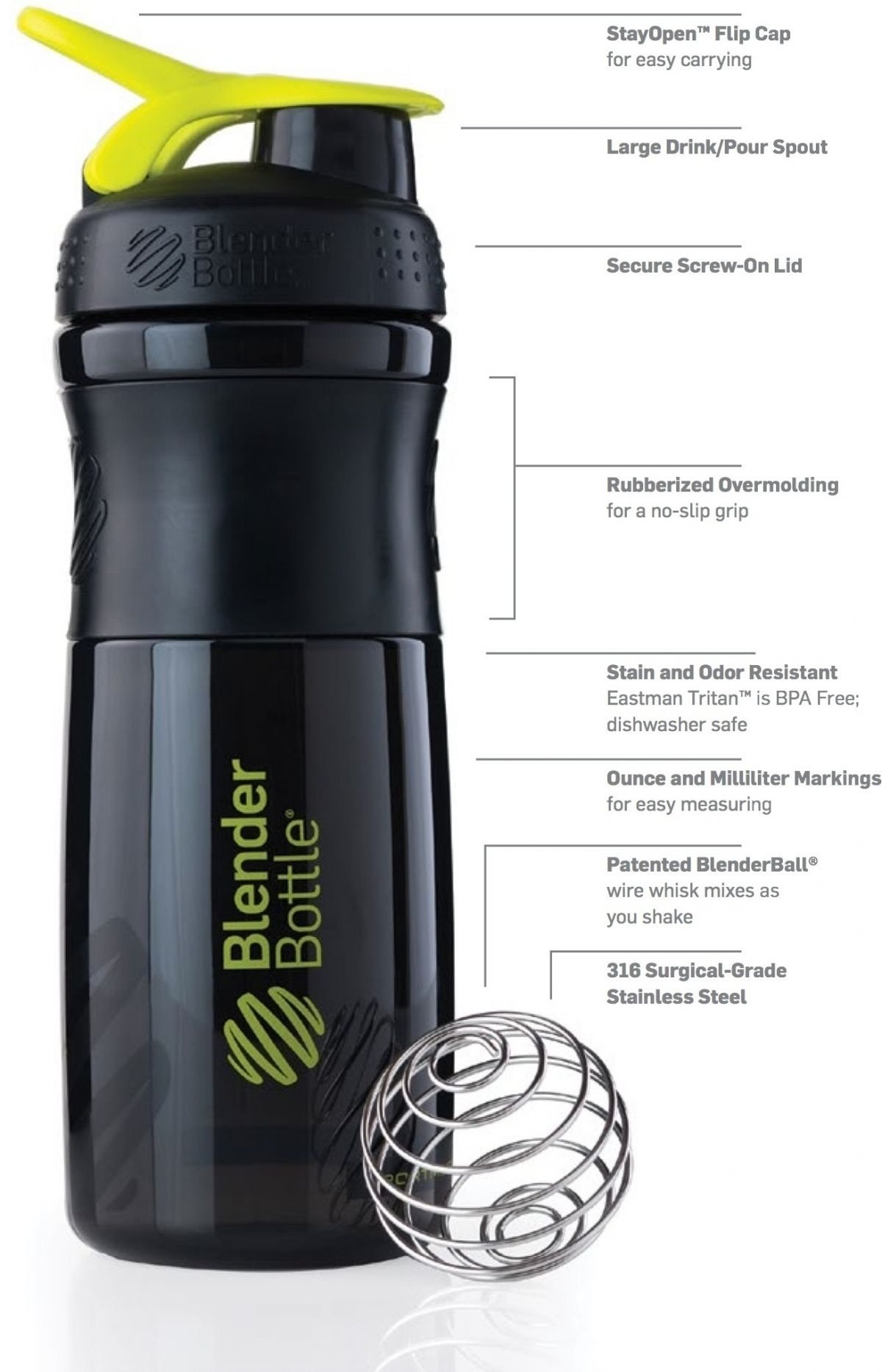 Blender Bottle Sportmixer 800 ml. - Šviesiai mėlyna (Teal) spalva