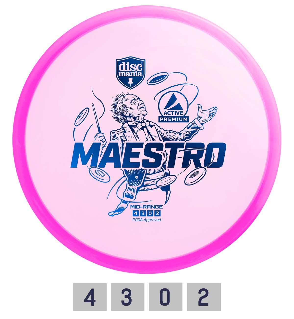 Diskgolfo diskas Midrange Driver MAESTRO Active Premium Pink