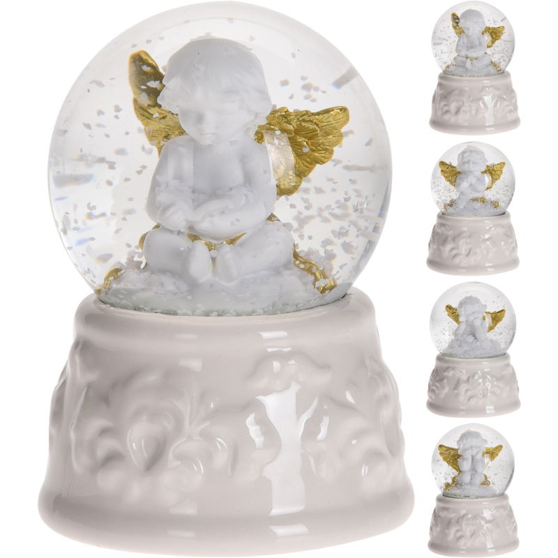 Kalėdinė dekoracija SNOW GLOBE Angel, 4 rūšys, 6,5 cm