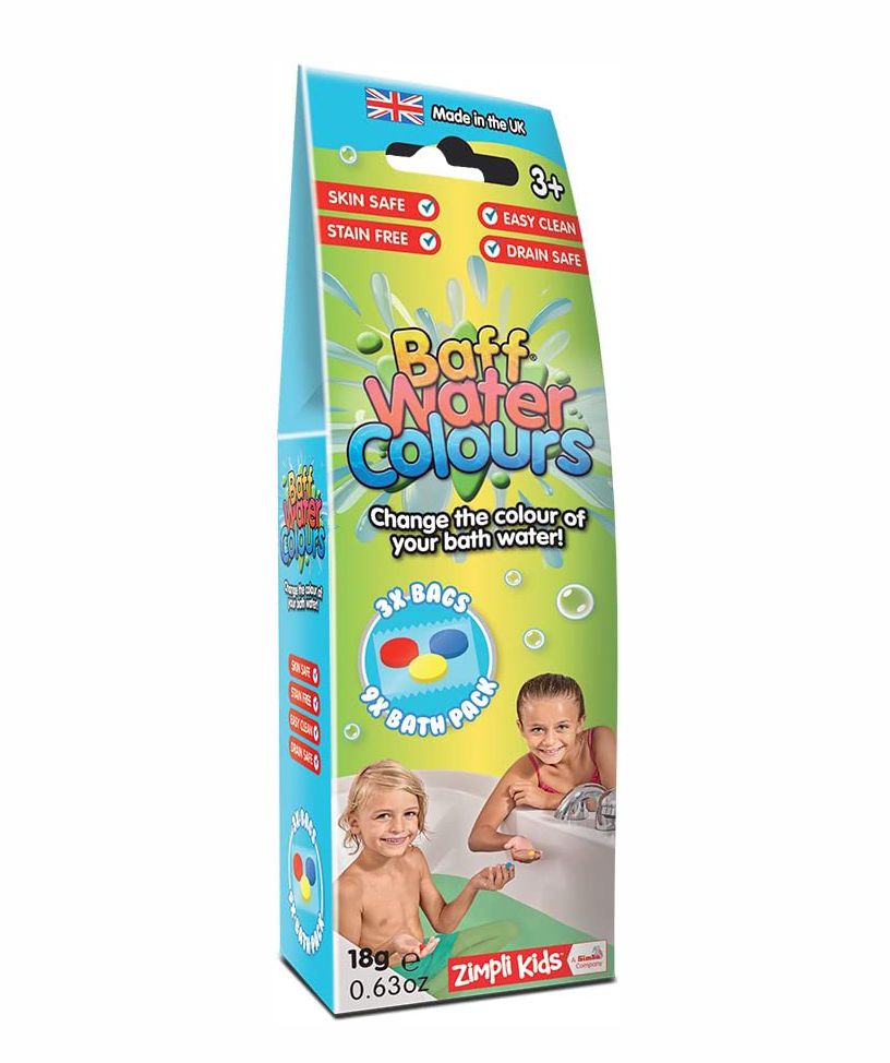 ZIMPLI KIDS Baff Water Colors spalvotos tabletės, 9 vnt.