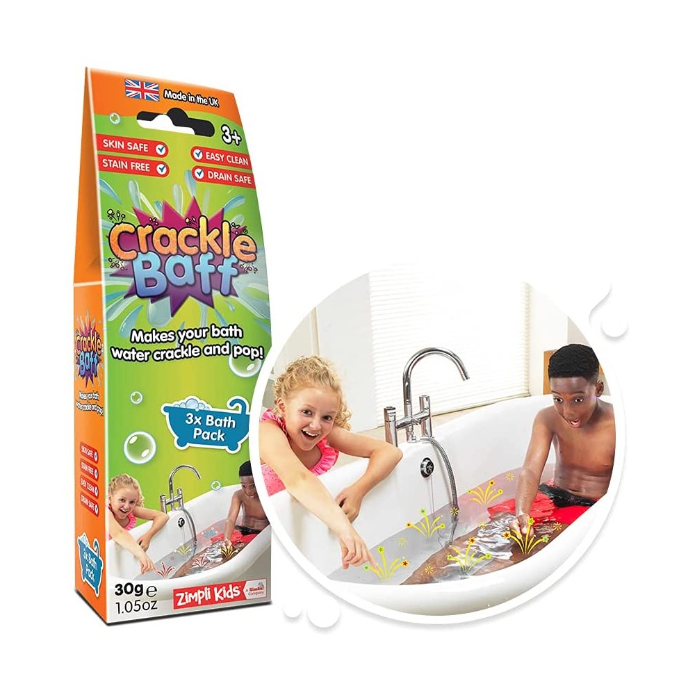 ZIMPLI KIDS Crackle Baff 3 skirtingų spalvų kristalų rinkinys, 30 g