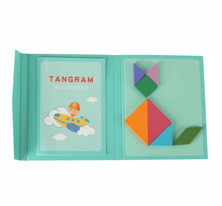 KIK magnetinė montessori 3D galvosūkių knyga TANGRAM