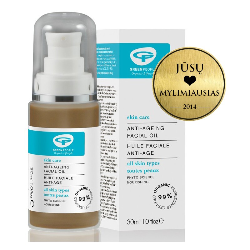 Ekologiškas jauninamasis aliejus veidui GREEN PEOPLE, 30 ml
