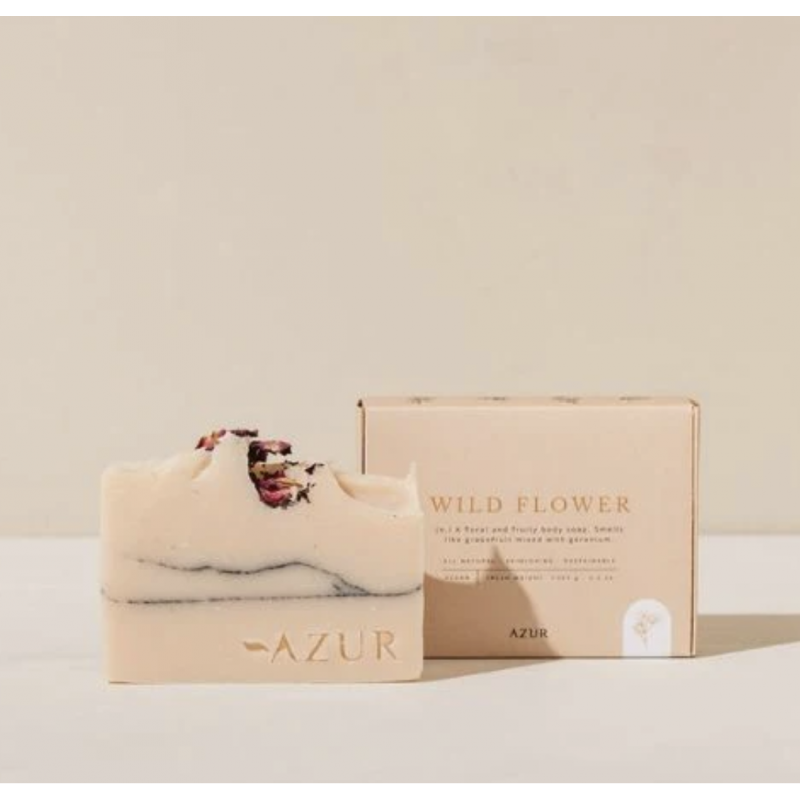 Natūralus muilas kūnui su pelargonijų ir greipfrutų eteriniais aliejais AZUR NATURAL, 100 g