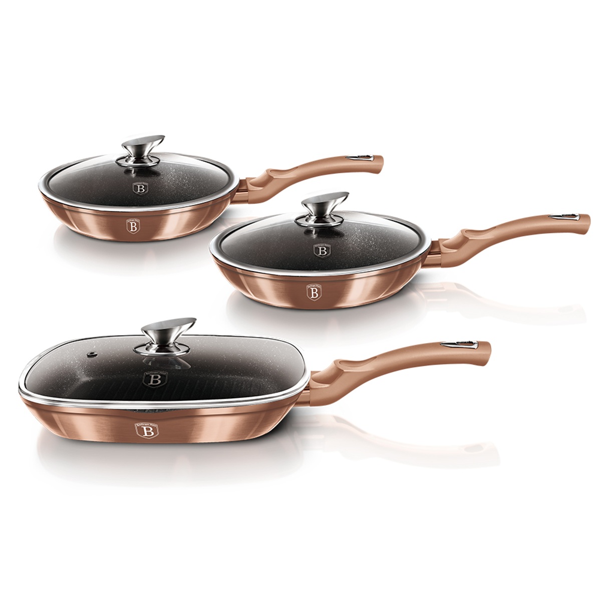Keptuvių komplektas, 6 dalių, Berlinger Haus Rose Gold, BH-6195