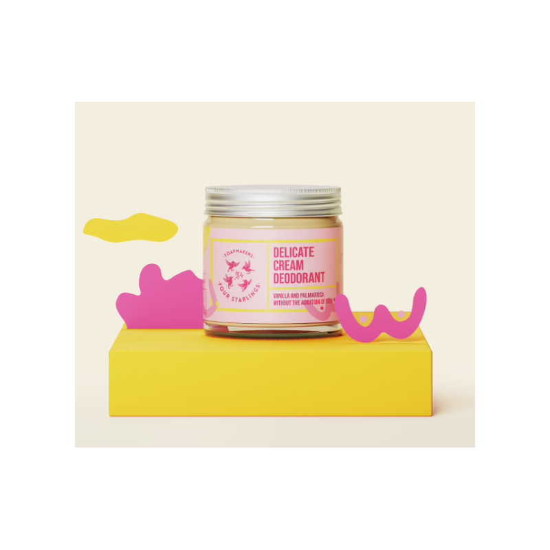 Kremas dezodorantas „CHECK YOURSELF“ su vanile ir palmarosa – 60 ml, Four Starlings