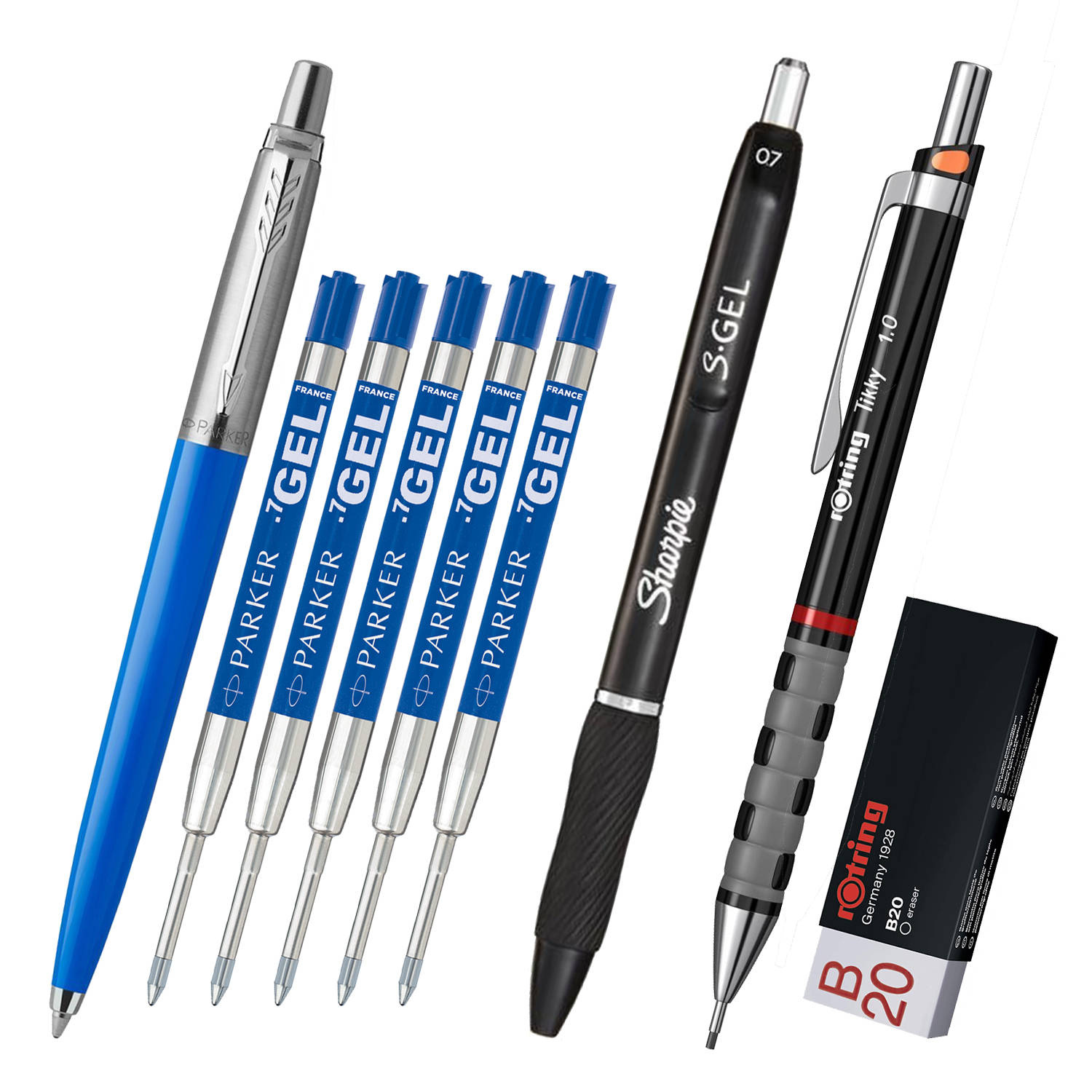 Parker Rotring mokyklinis rašiklių ir pieštukų rinkinys