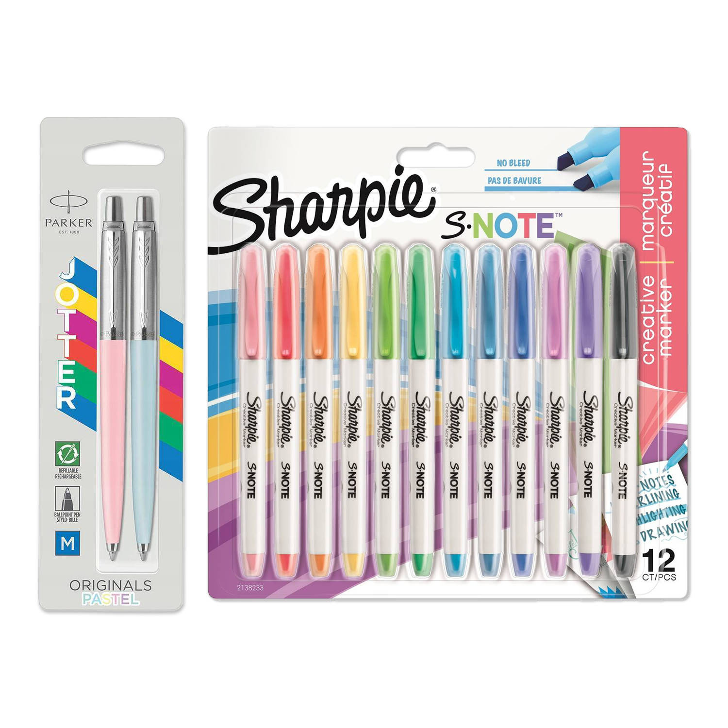 Mokyklinis rinkinys: Parker Tušinukai ir Sharpie markeriai