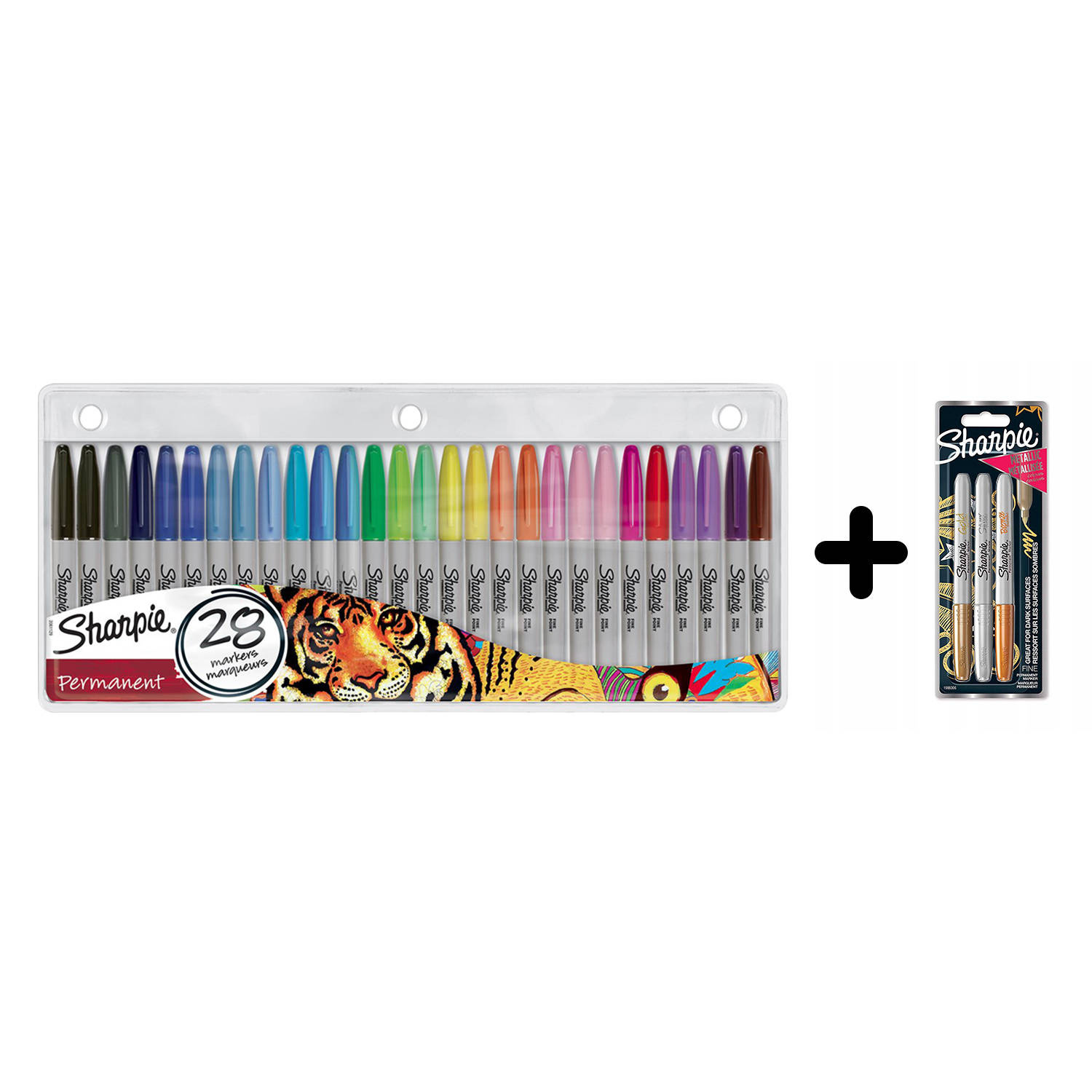 Sharpie Fine 28 spalvų rinkinys + Sharpie Metallic