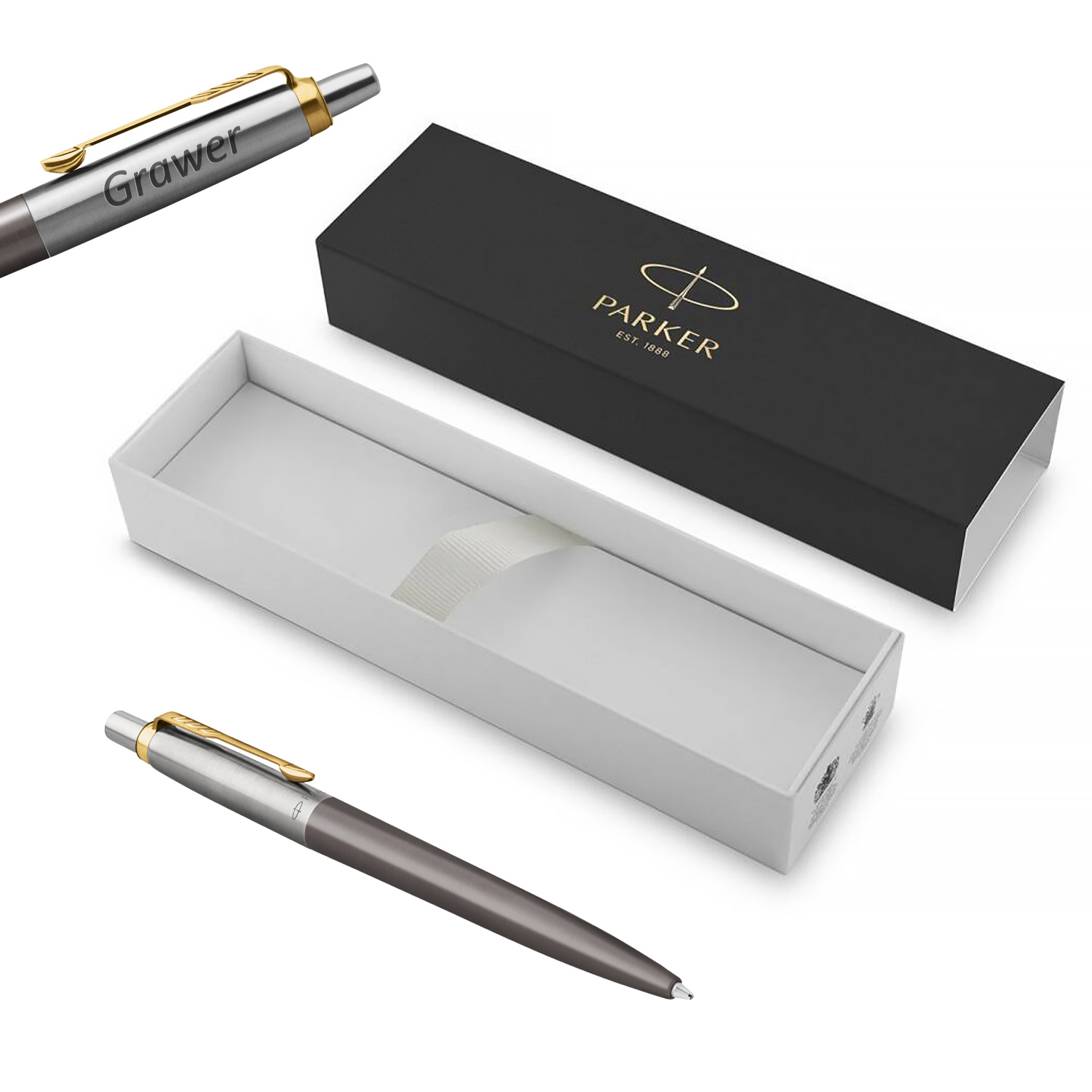 Parker Jotter Grey Core GT Tušinukas su graviravimu