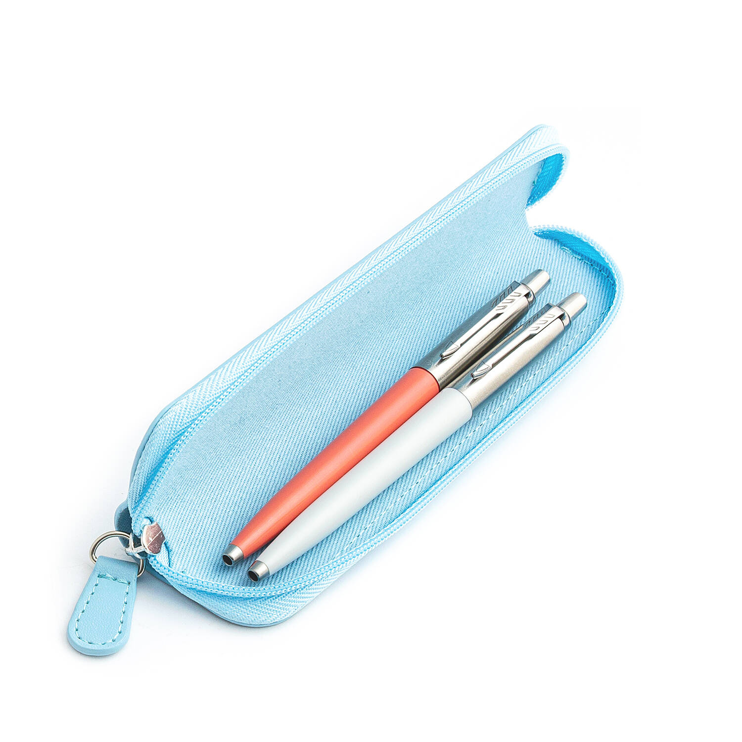 Parker Jotter Originals Coral and Pearl Tušinukų dovanų rinkinys su mėlynu dėklu