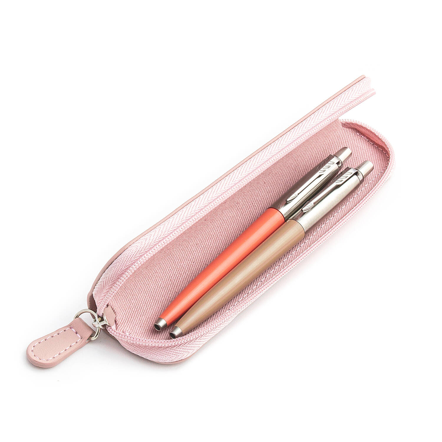 Parker Jotter Originals Coral ir Beige Tušinukų dovanų rinkinys su rožiniu dėklu