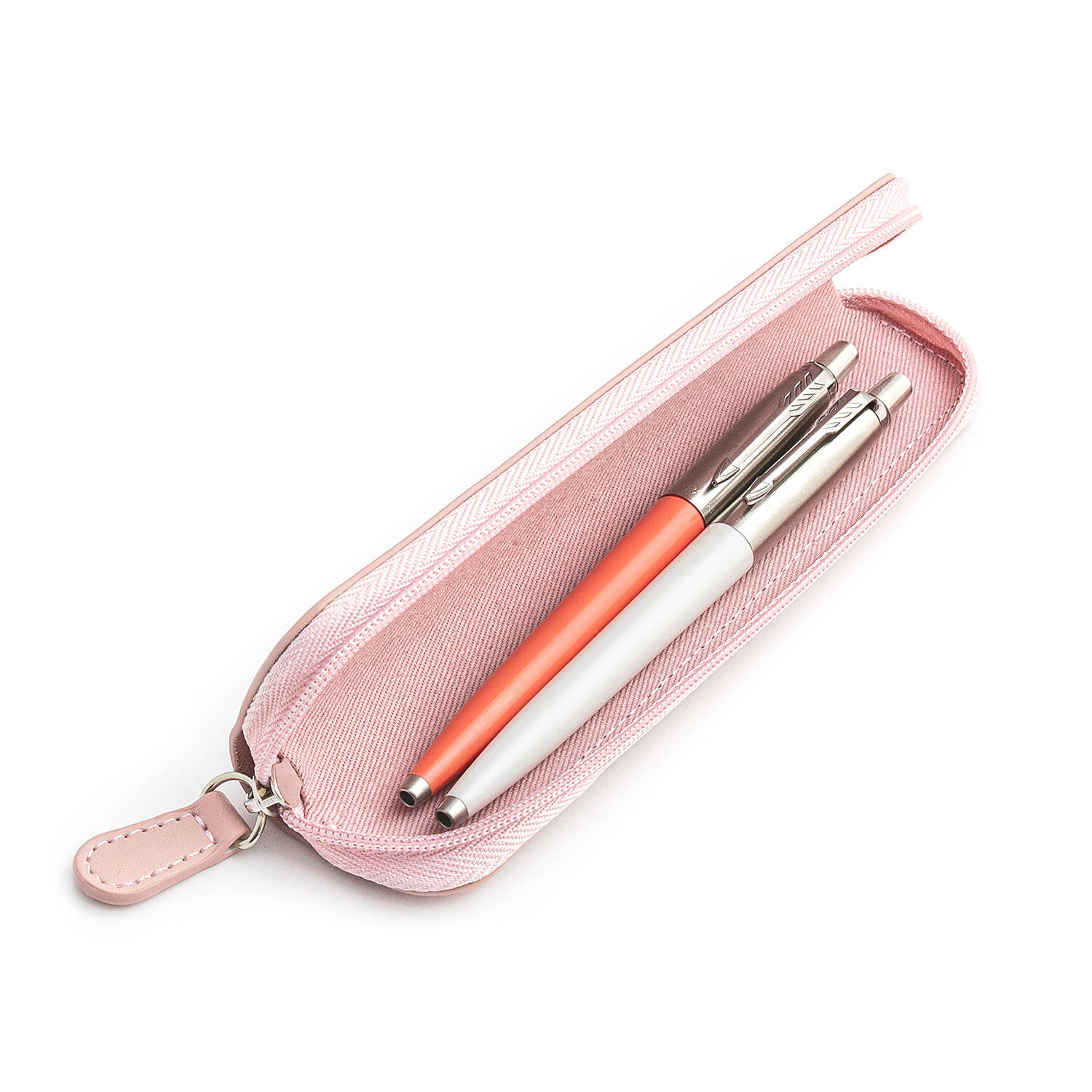 Parker Jotter Originals Coral ir Pearl Tušinukų dovanų rinkinys su rožiniu dėklu