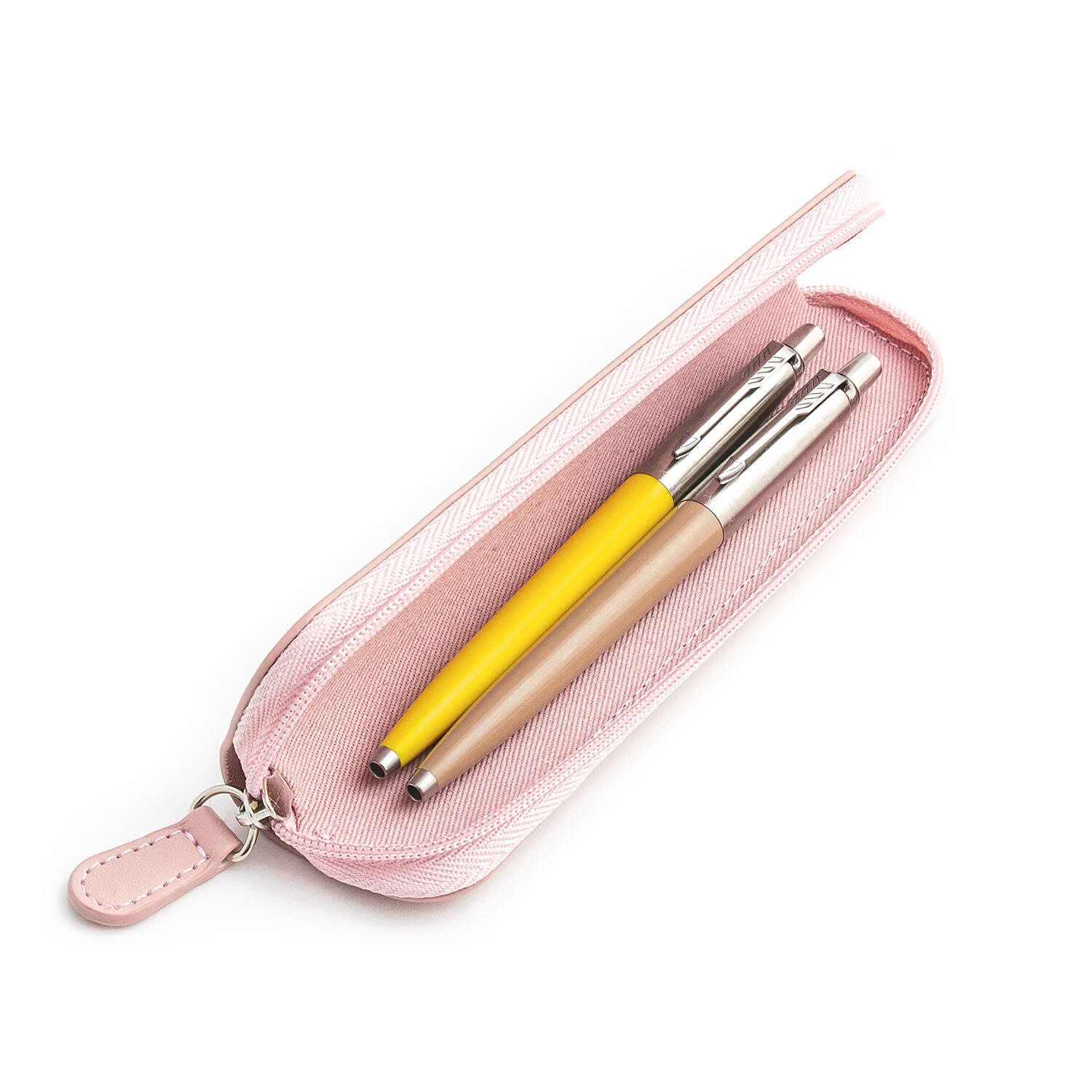 Parker Jotter Originals Yellow ir Beige Tušinukų dovanų rinkinys su rožiniu dėklu