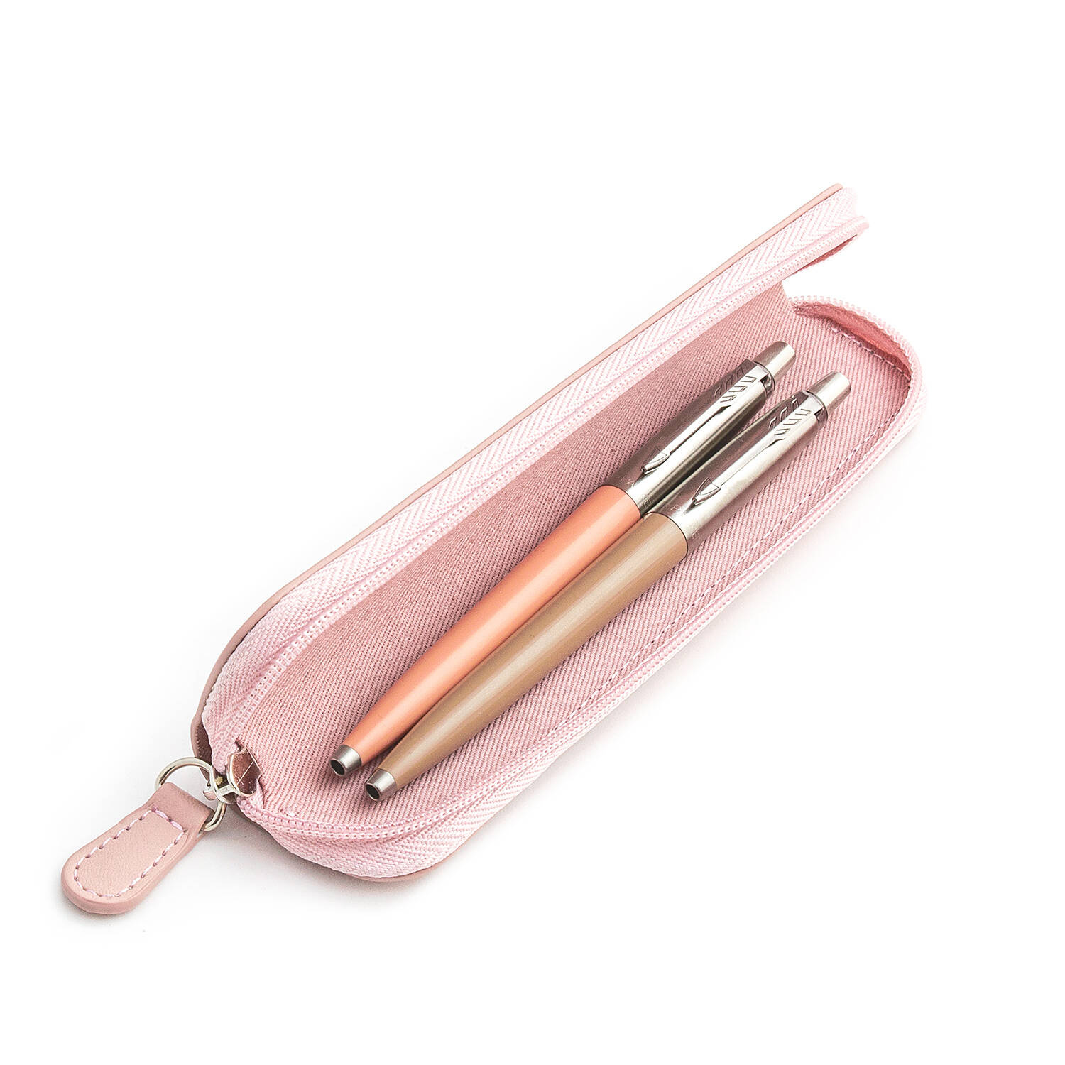 Parker Jotter Originals Powder Pink ir Beige Tušinukų dovanų rinkinys su rožiniu dėklu