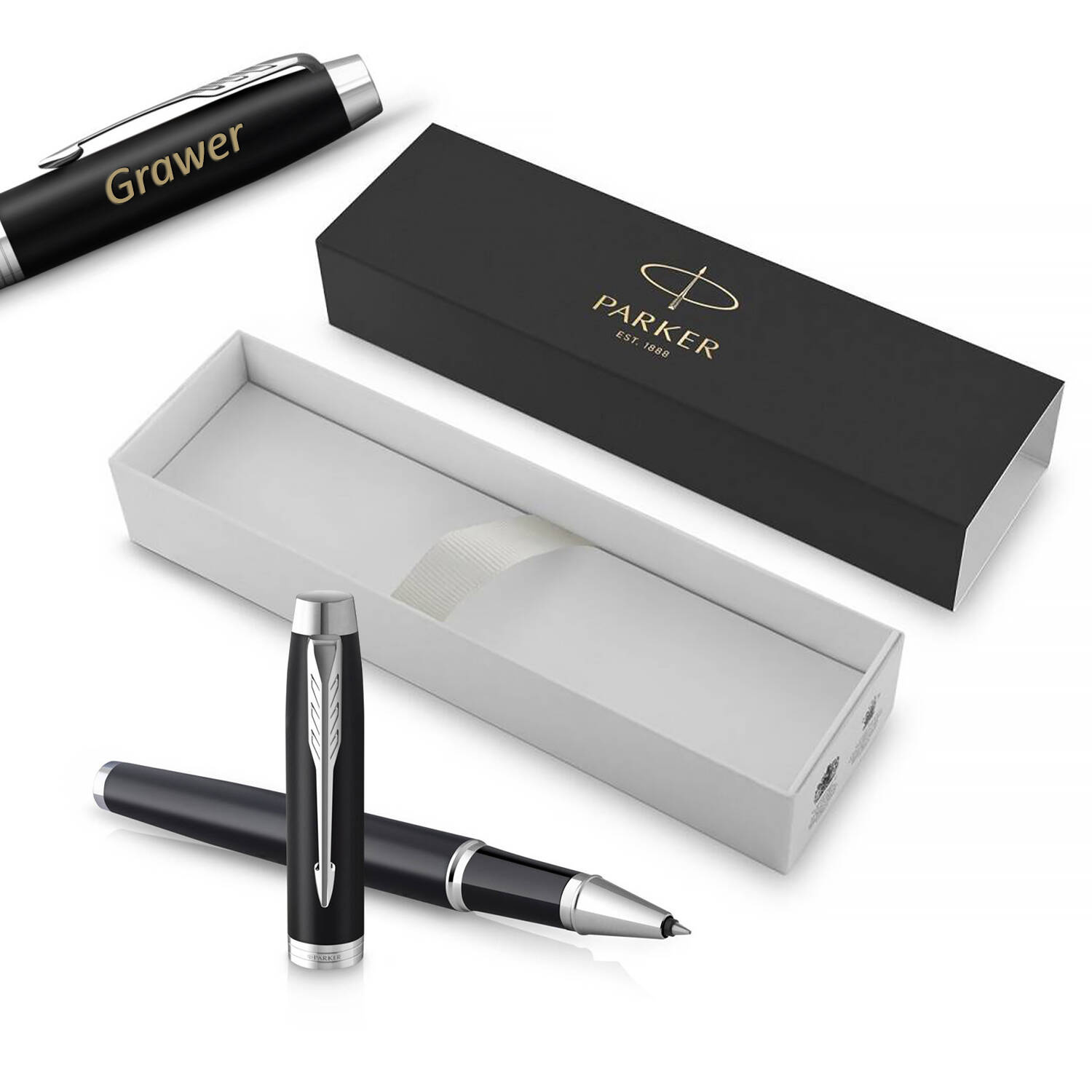 Parker IM Essential Matte Black CT Rašiklis su graviravimu