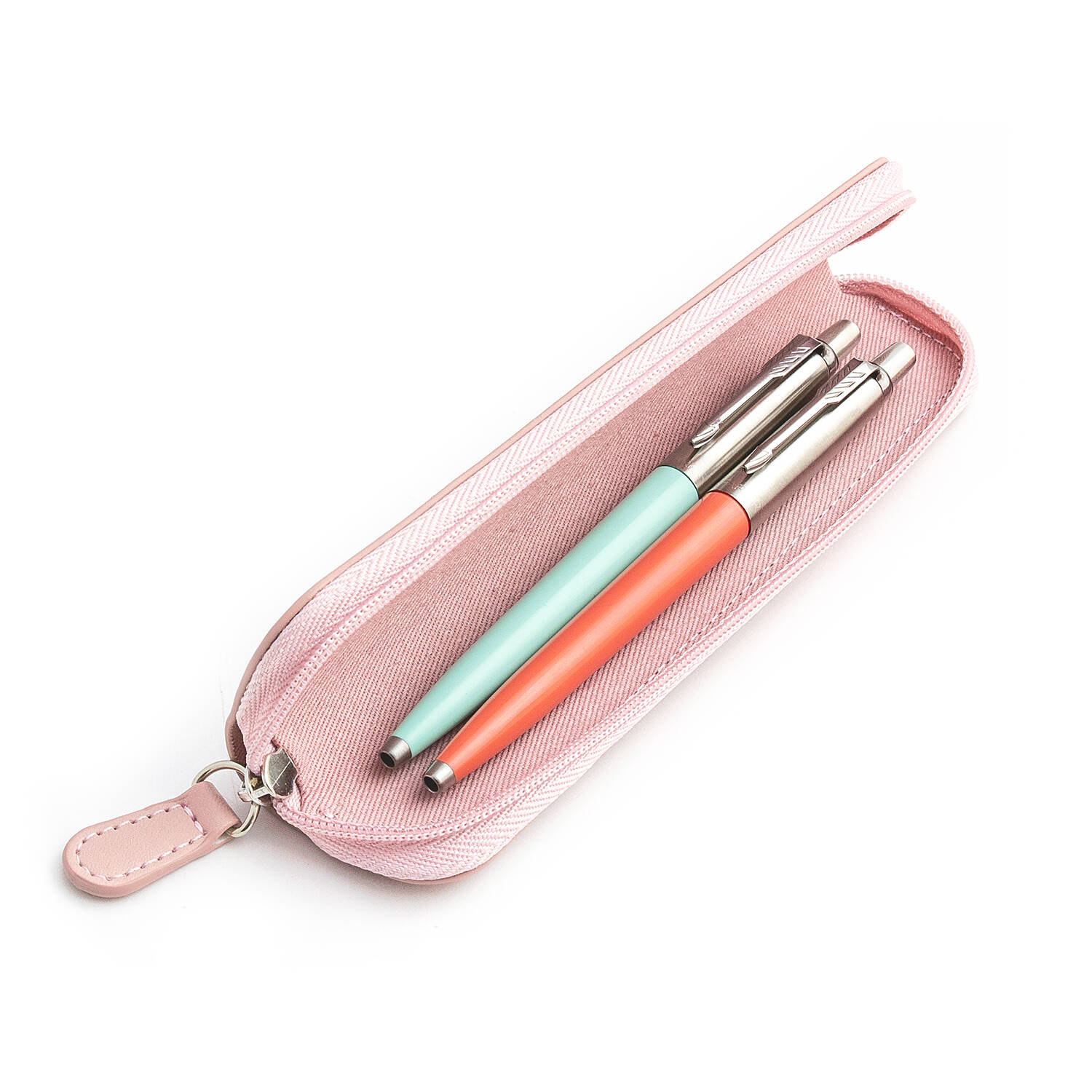 Parker Jotter Originals Mint ir Coral Tušinukų dovanų rinkinys su rožiniu dėklu