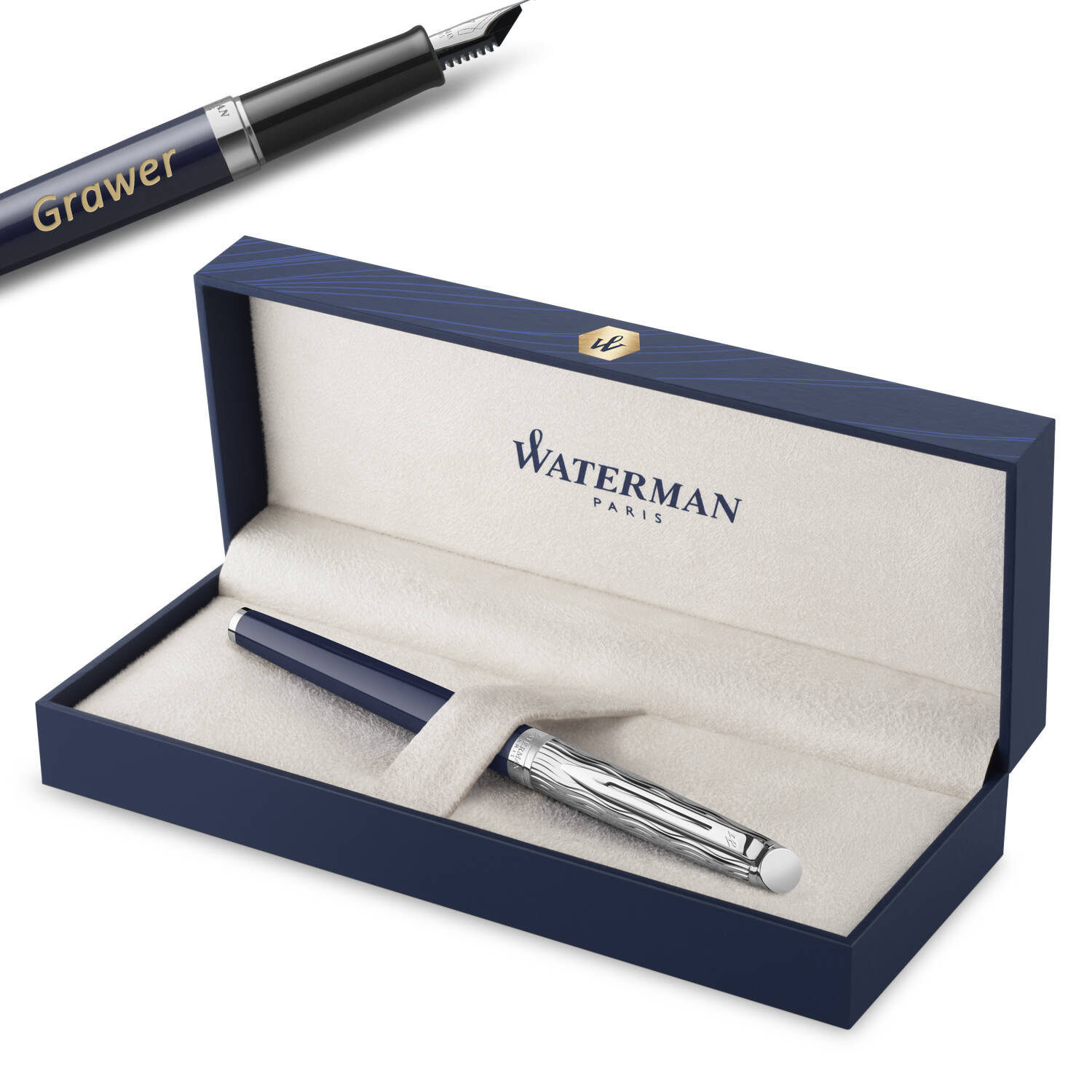 Waterman Hémisphère L'Essence Du Blue (F) Plunksnakotis su graviravimu