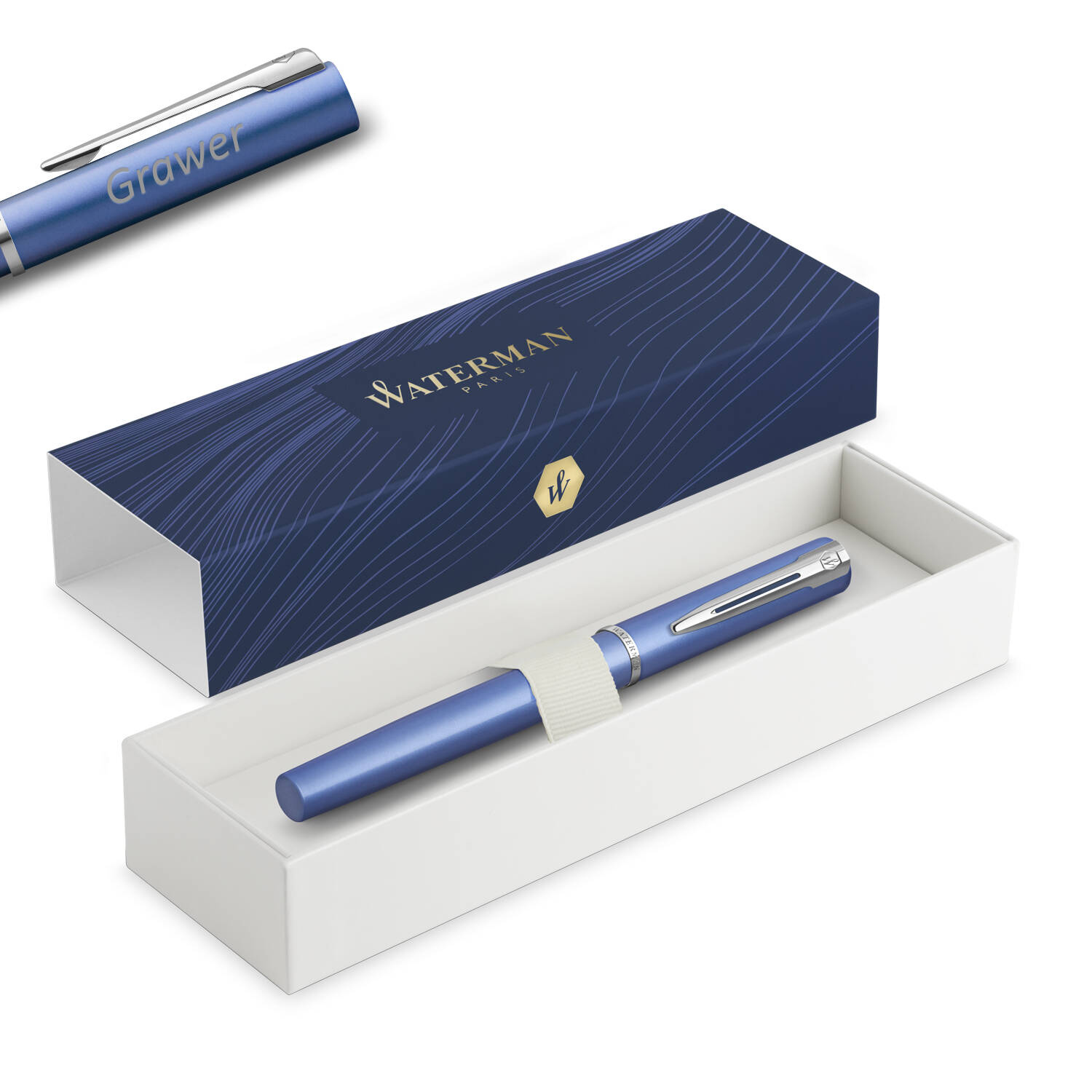 Waterman Allure/Graduate Blue Matte CT Plunksnakotis su graviravimu