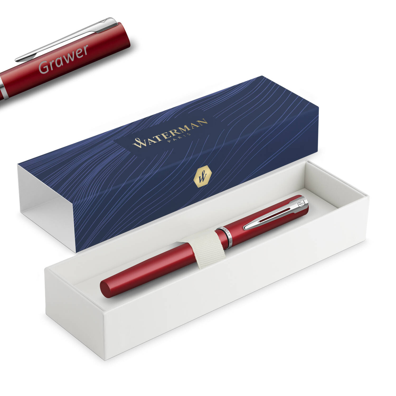 Waterman Allure/Graduate Red Matte CT (F) Plunksnakotis su graviravimu