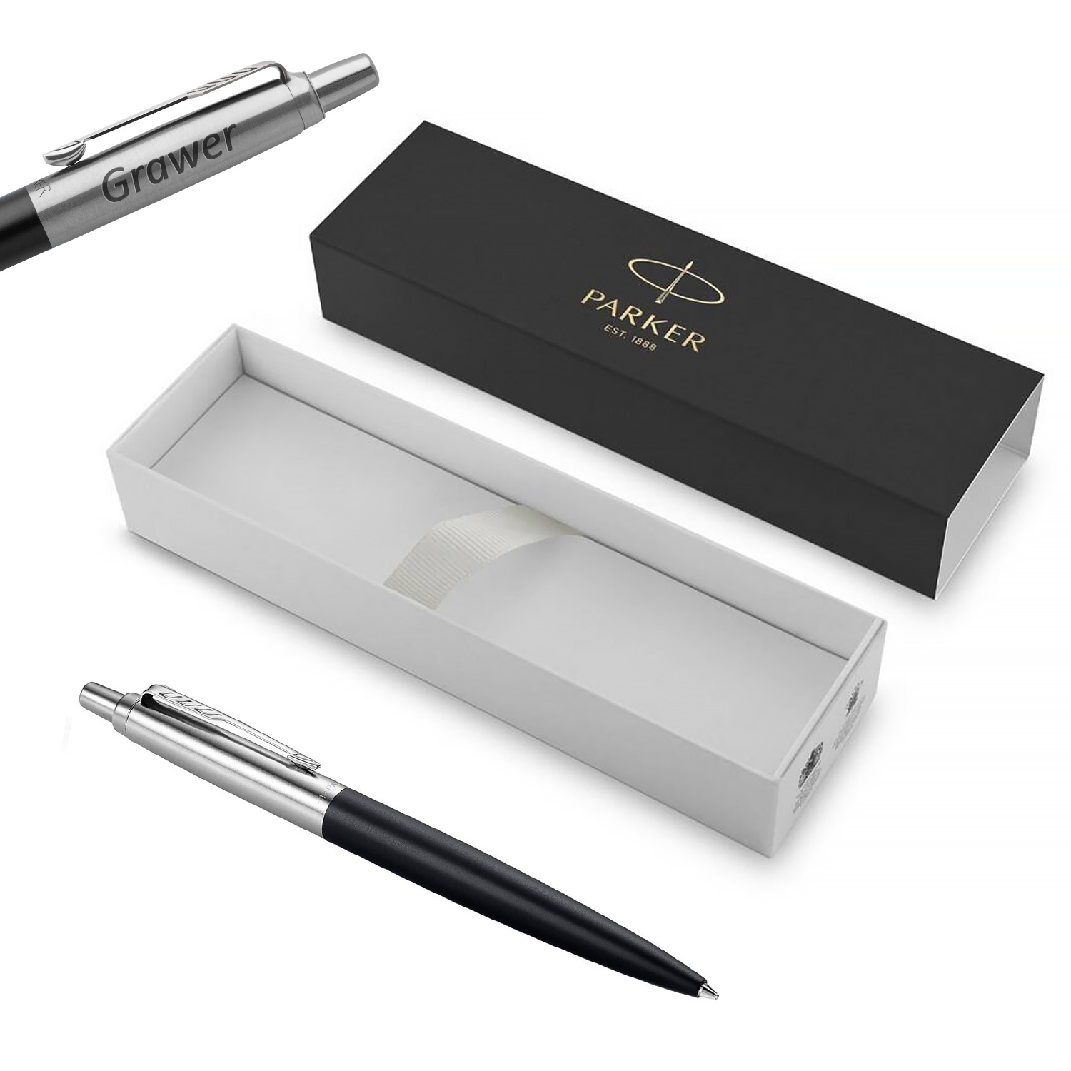 Parker Jotter Originals Black (mėlynas) gelio Tušinukas su graviravimu