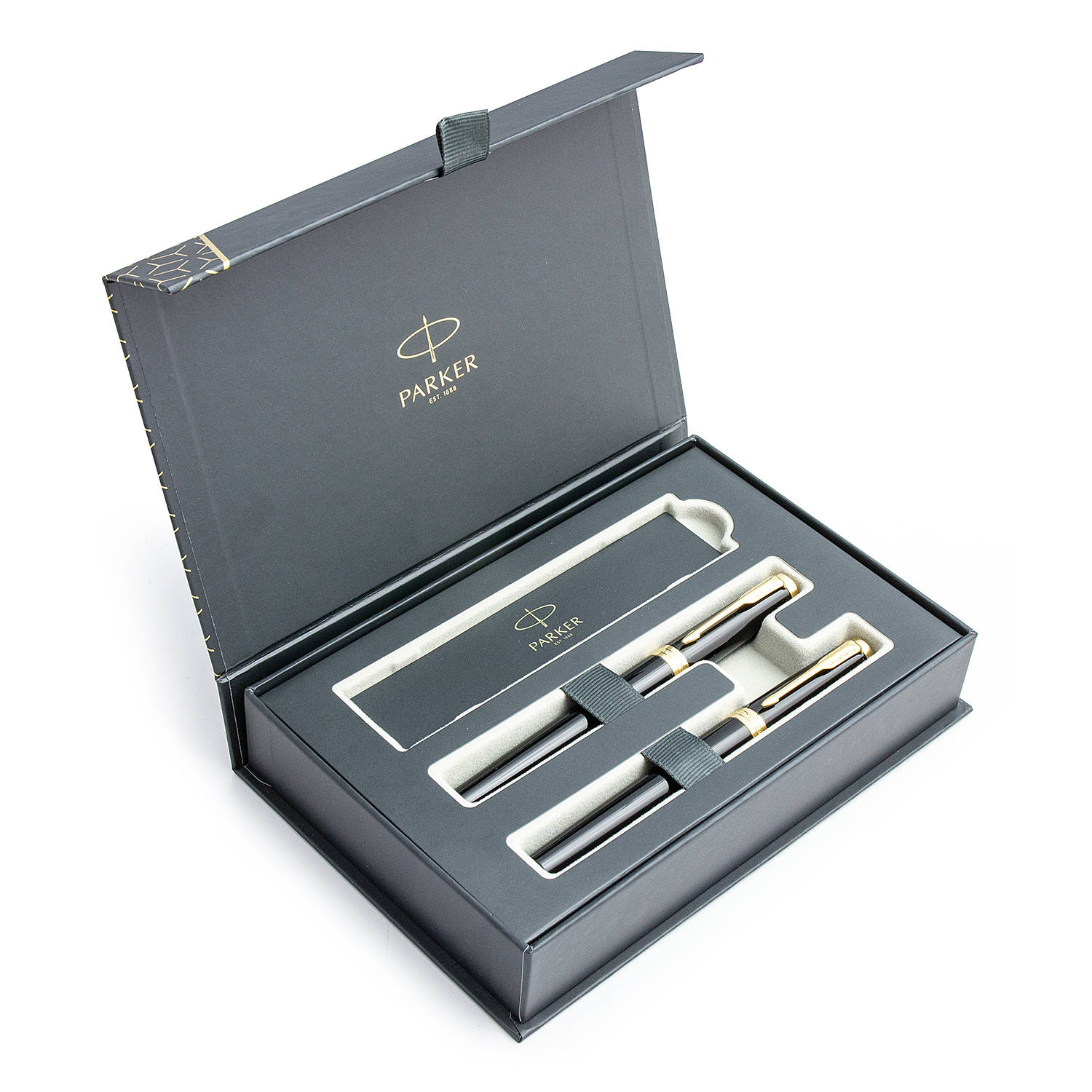 Parker Ingenuity Black GT Plunksnakočio + Rašiklio rinkinys 2182007 + 2182005 dovanų dėžutėje