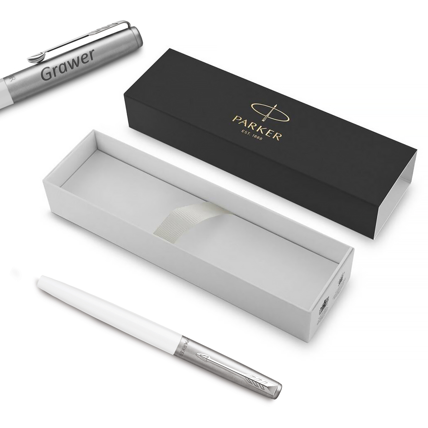 Parker Jotter Originals White (M) Plunksnakotis su graviravimu
