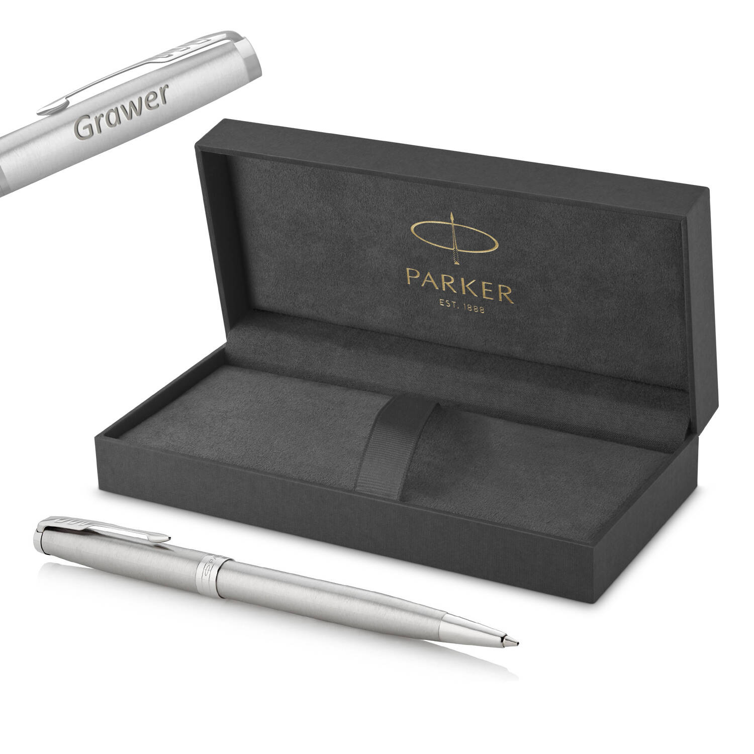 Parker Sonnet Stainless Steel CT Tušinukas su graviravimu