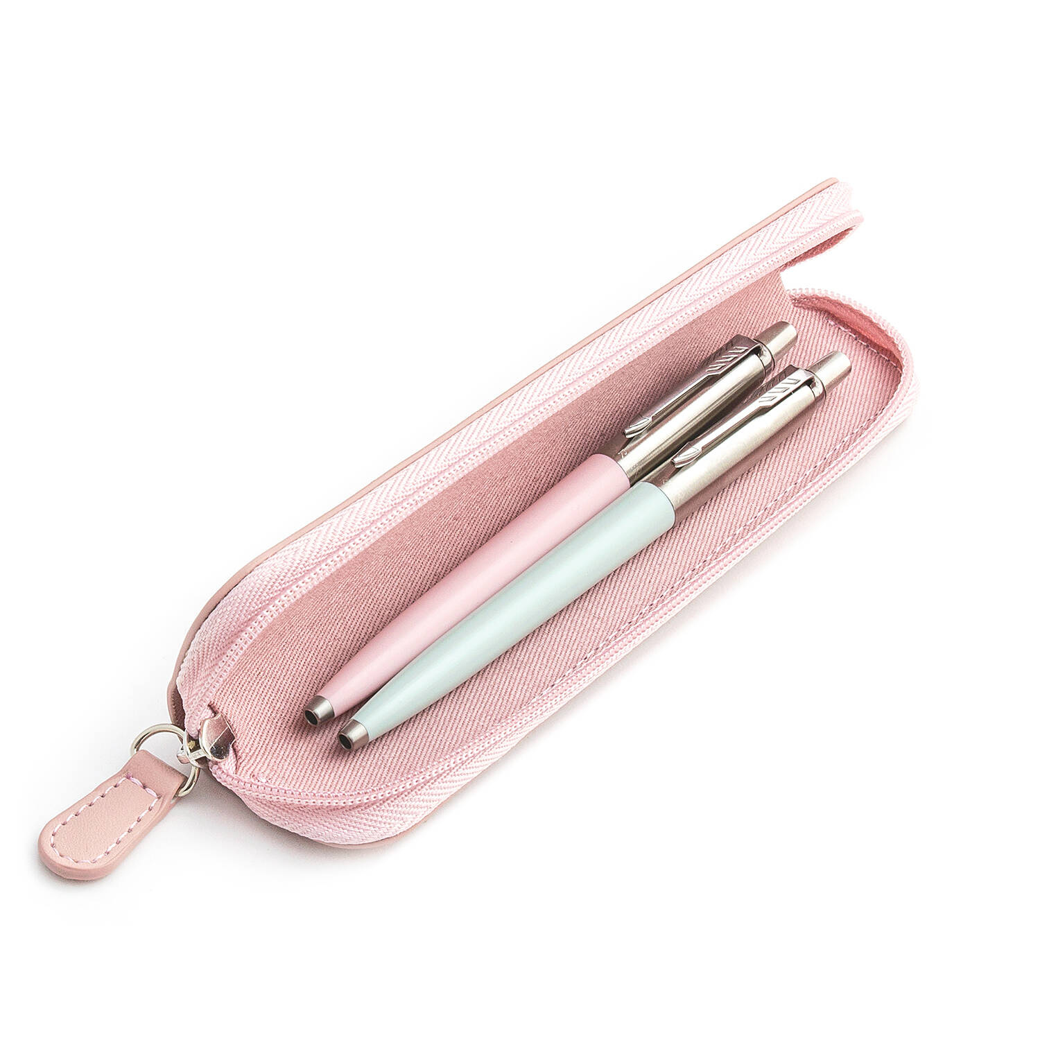 Parker Jotter Originals Pink ir Pastel Blue Tušinukų dovanų rinkinys su rožiniu dėklu