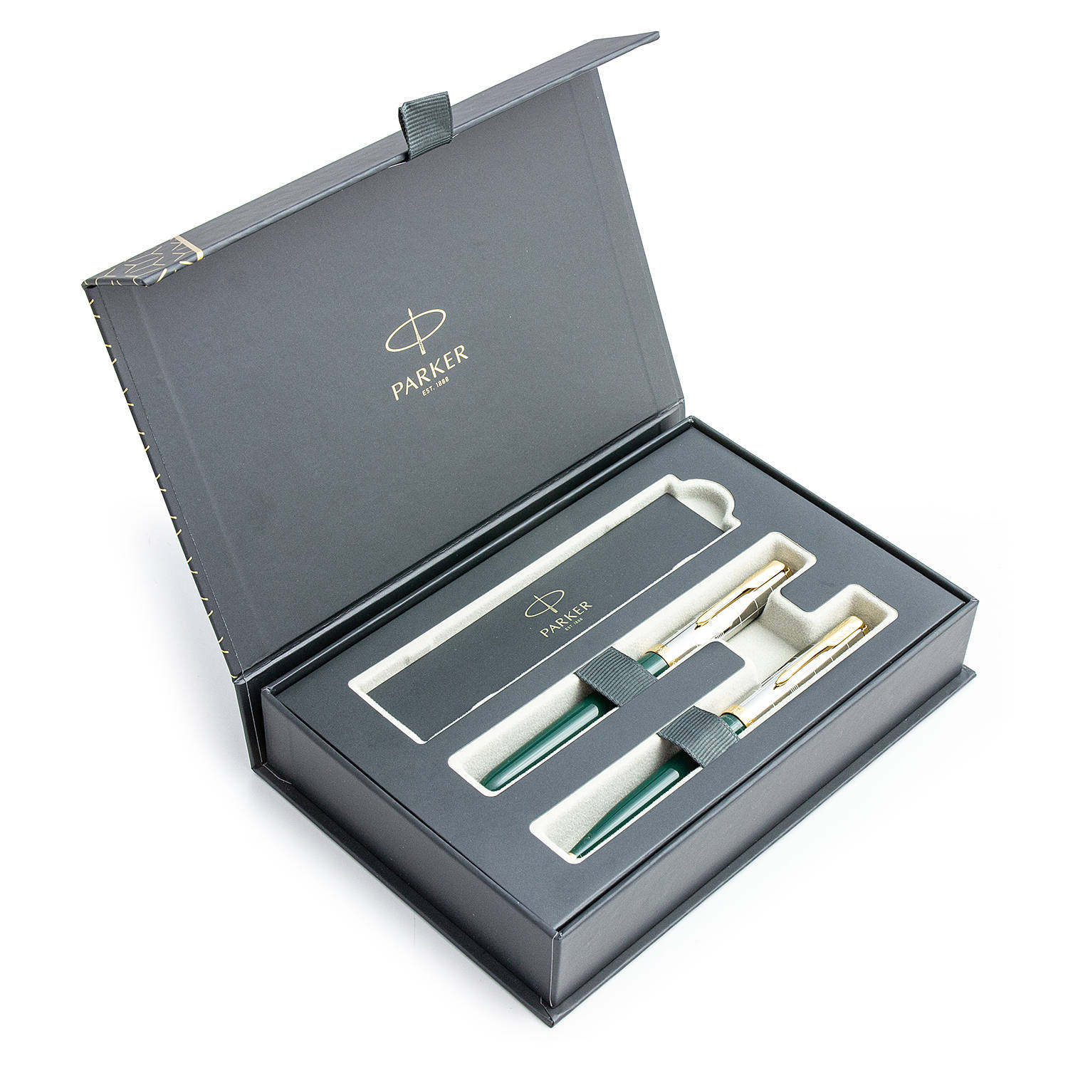 Parker 51 Deluxe Green GT Plunksnakočio + Tušinuko rinkinys 2169074 + 2169076 dovanų dėžutėje