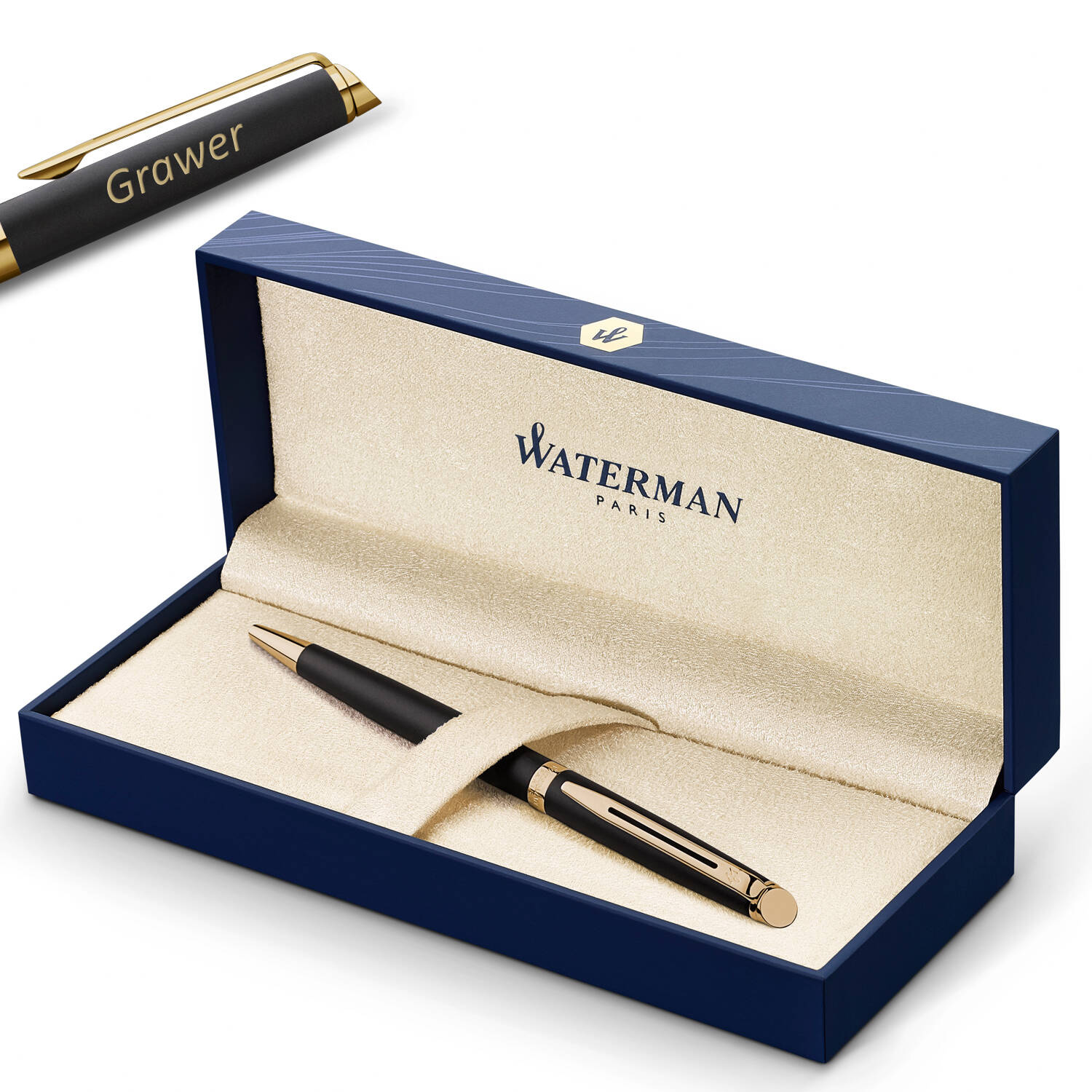 Waterman Hémisphère Laka Matte Black GT Tušinukas su graviravimu