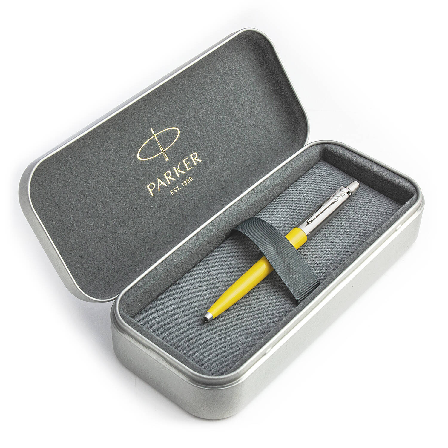 Parker Jotter Originals Yellow Tušinuko dovanų rinkinys metalinėje dėžutėje