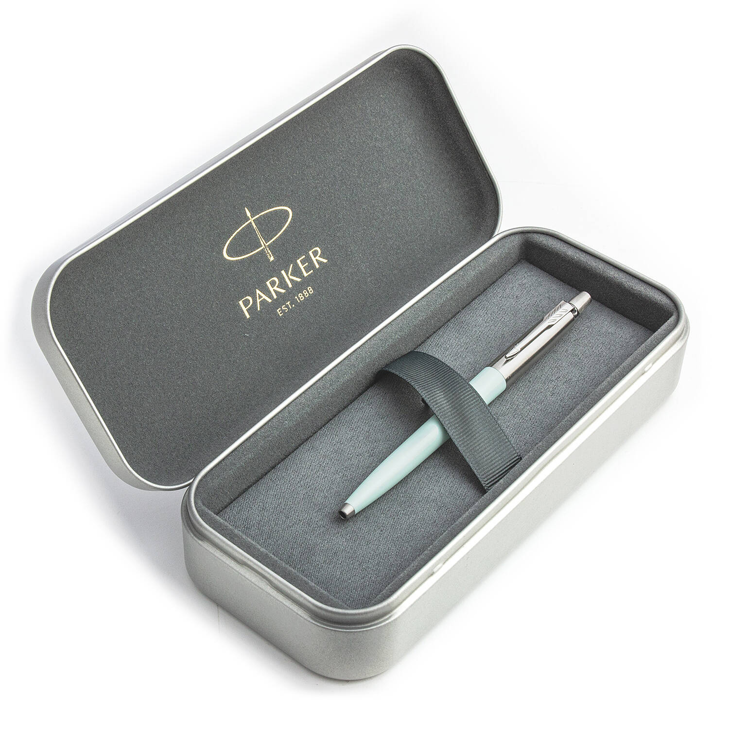 Parker Jotter Originals Pastel Blue Tušinuko dovanų rinkinys metalinėje dėžutėje