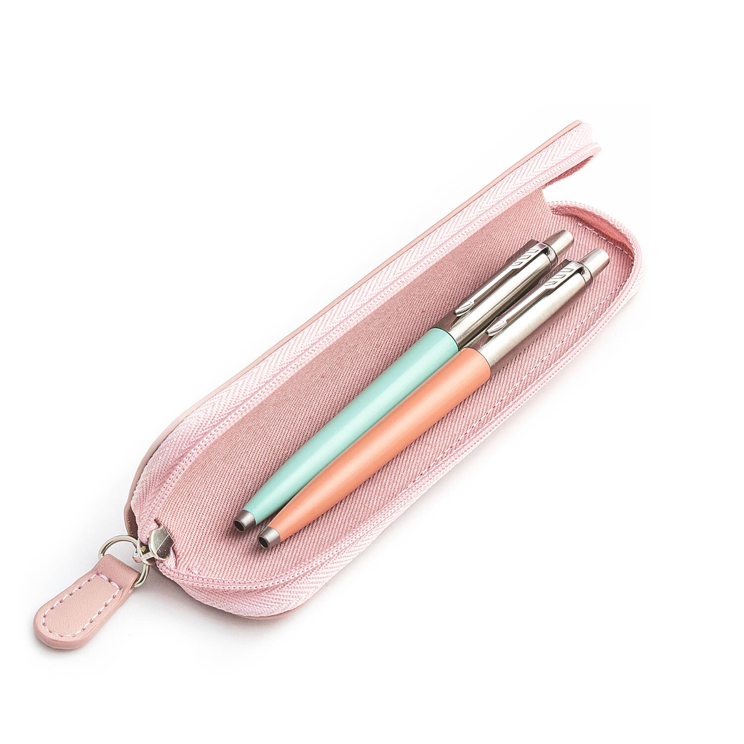 Parker Jotter Originals Mint ir Powder Pink Tušinukų dovanų rinkinys su rožiniu dėklu