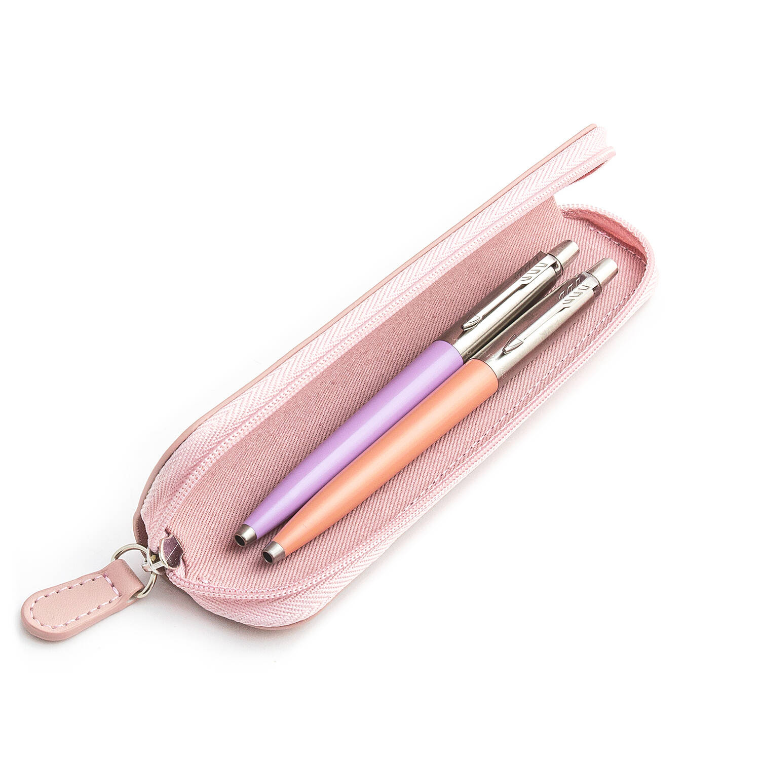 Parker Jotter Originals Lilac ir Powder Pink Tušinukų dovanų rinkinys su rožiniu dėklu
